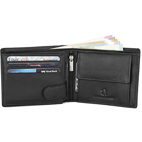 WildHorn Leather Wallet for Men, Black,(Pack of 1)
