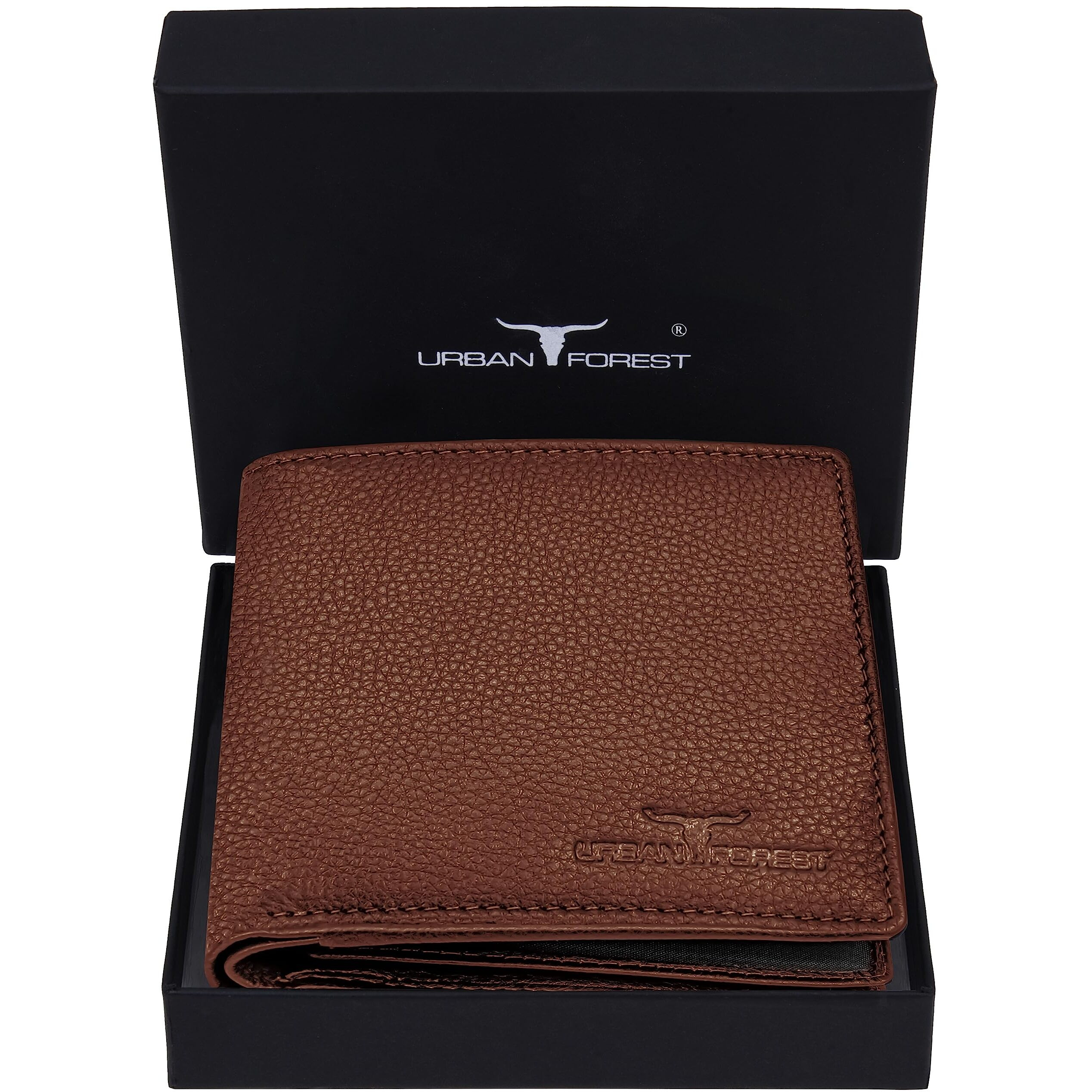 URBAN FOREST Carl Redwood Mens Leather Wallet for Men