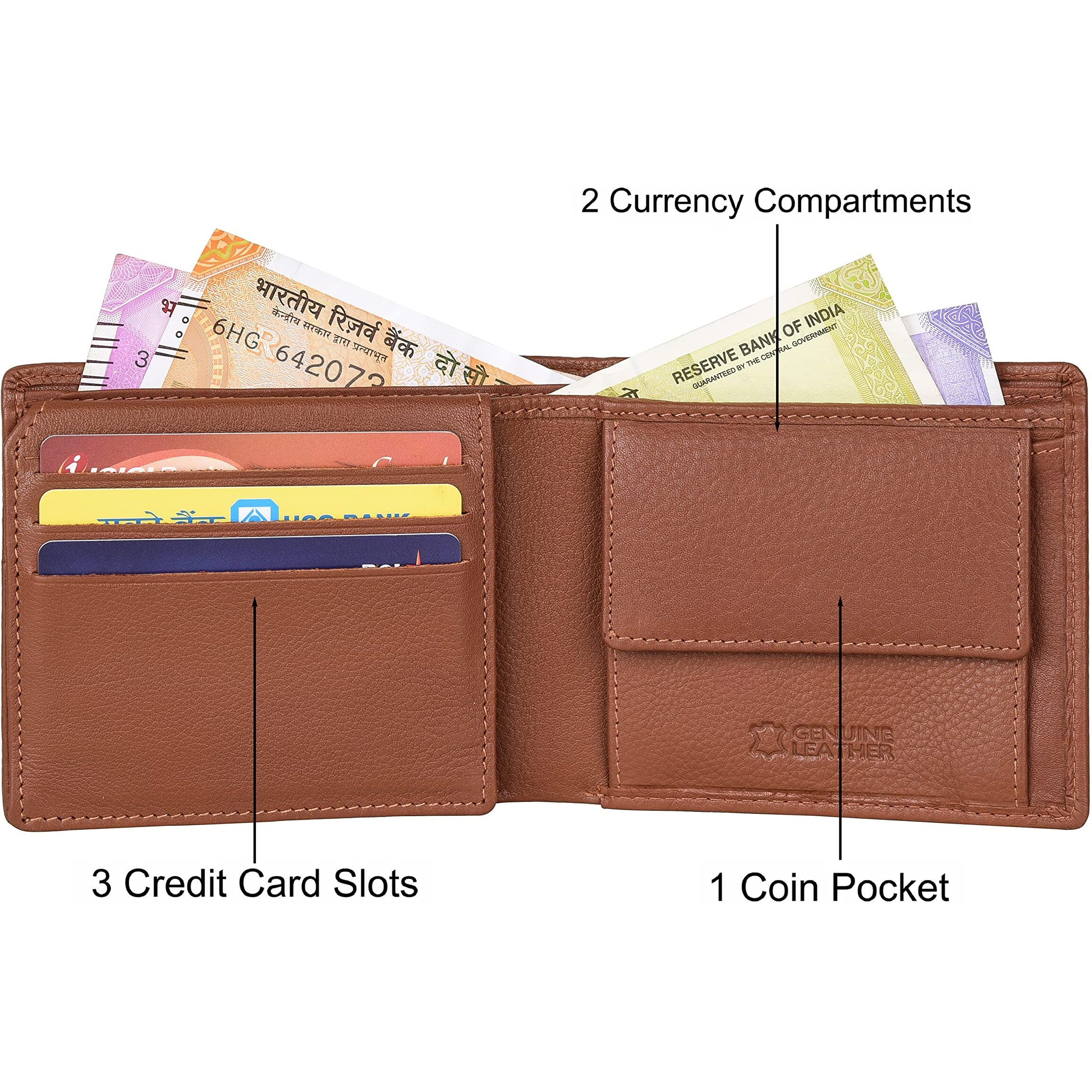 URBAN FOREST Carl Redwood Mens Leather Wallet for Men