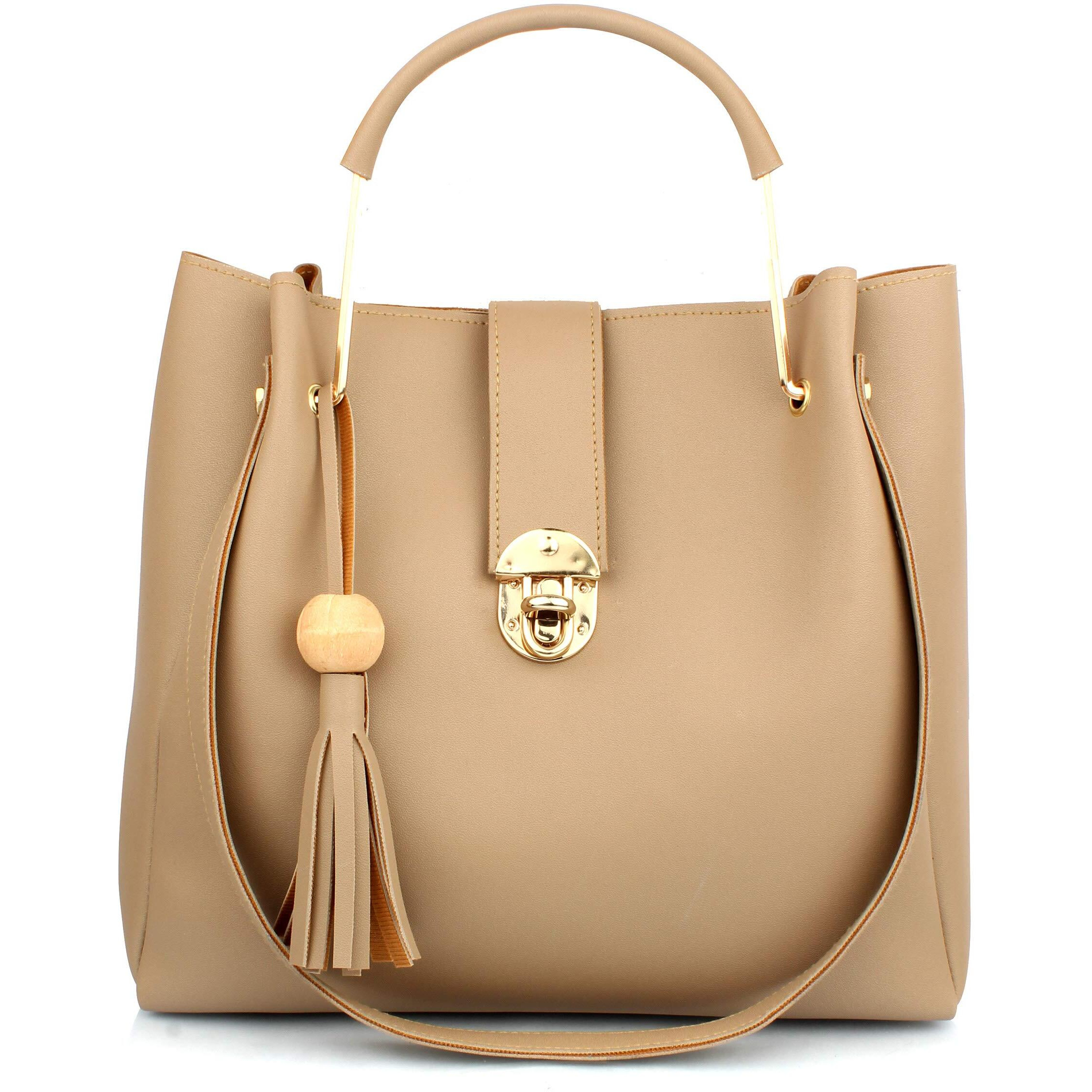 Mammon women s beige handbag combo (set of 3)
