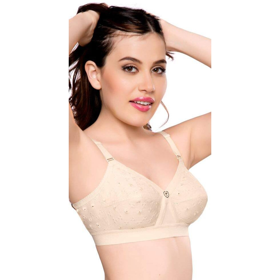 TRYLO Women s Non-Wired Bra (KRUTIKA Chiken_Skin_46F)