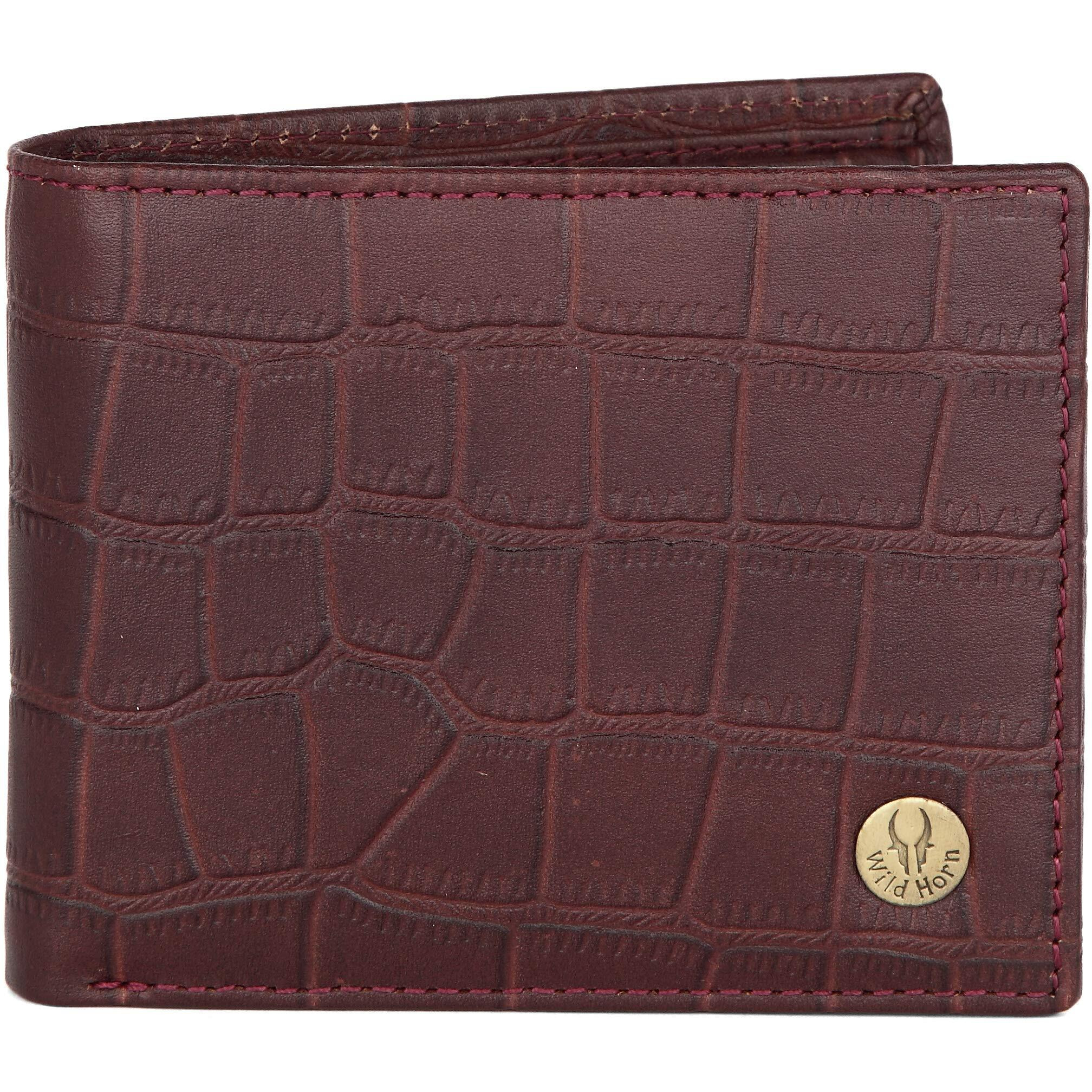 WildHorn Maroon Leather Wallet for Men I Ultra Strong Stitching I 6 Card Slots I 2 Currency & 2 Secret Compartments I 1 Coin Pocket