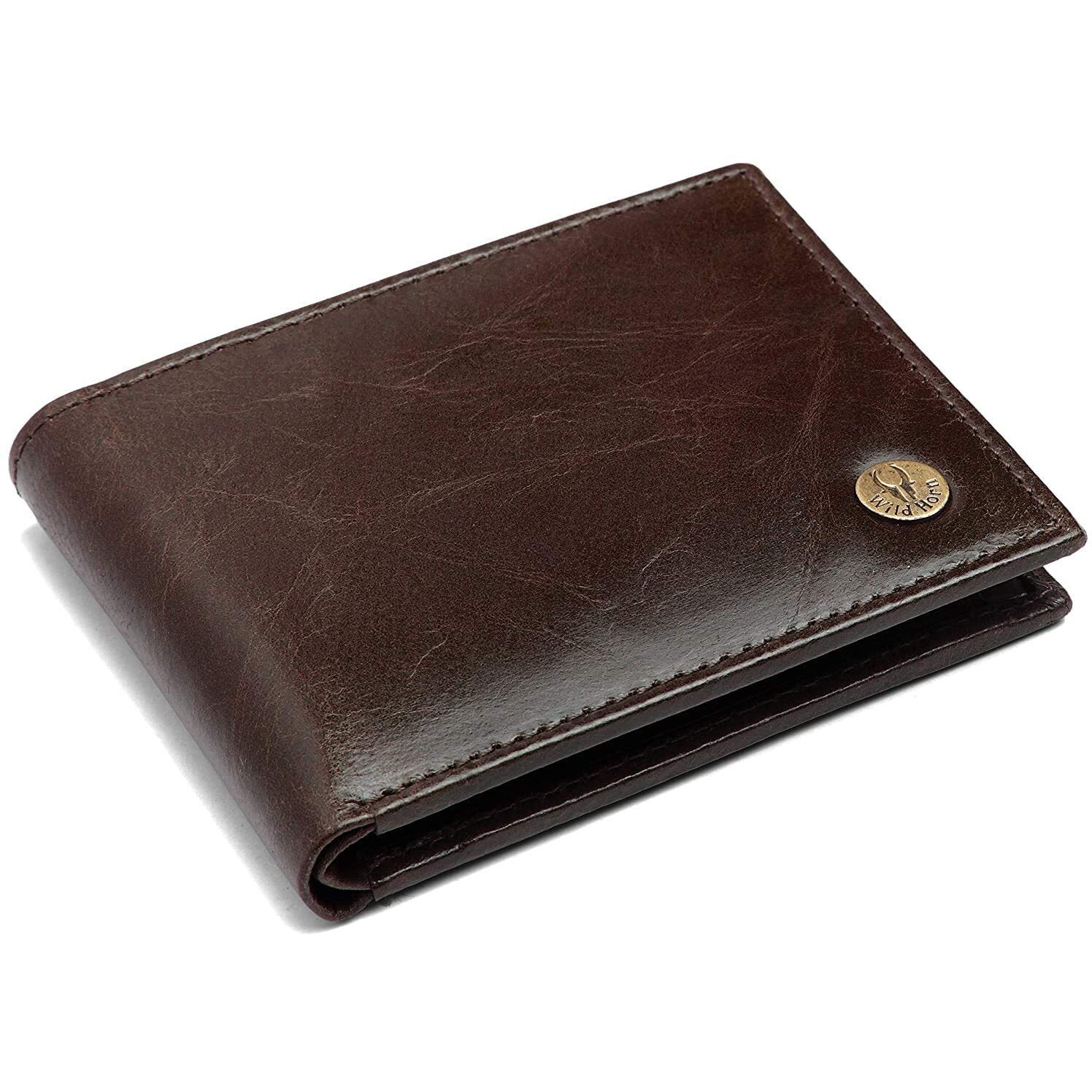 WildHorn Brown Leather Wallet for Men I Ultra Strong Stitching I 6 Card Slots I 2 Currency & 2 Secret Compartments I 1 Coin Pocket