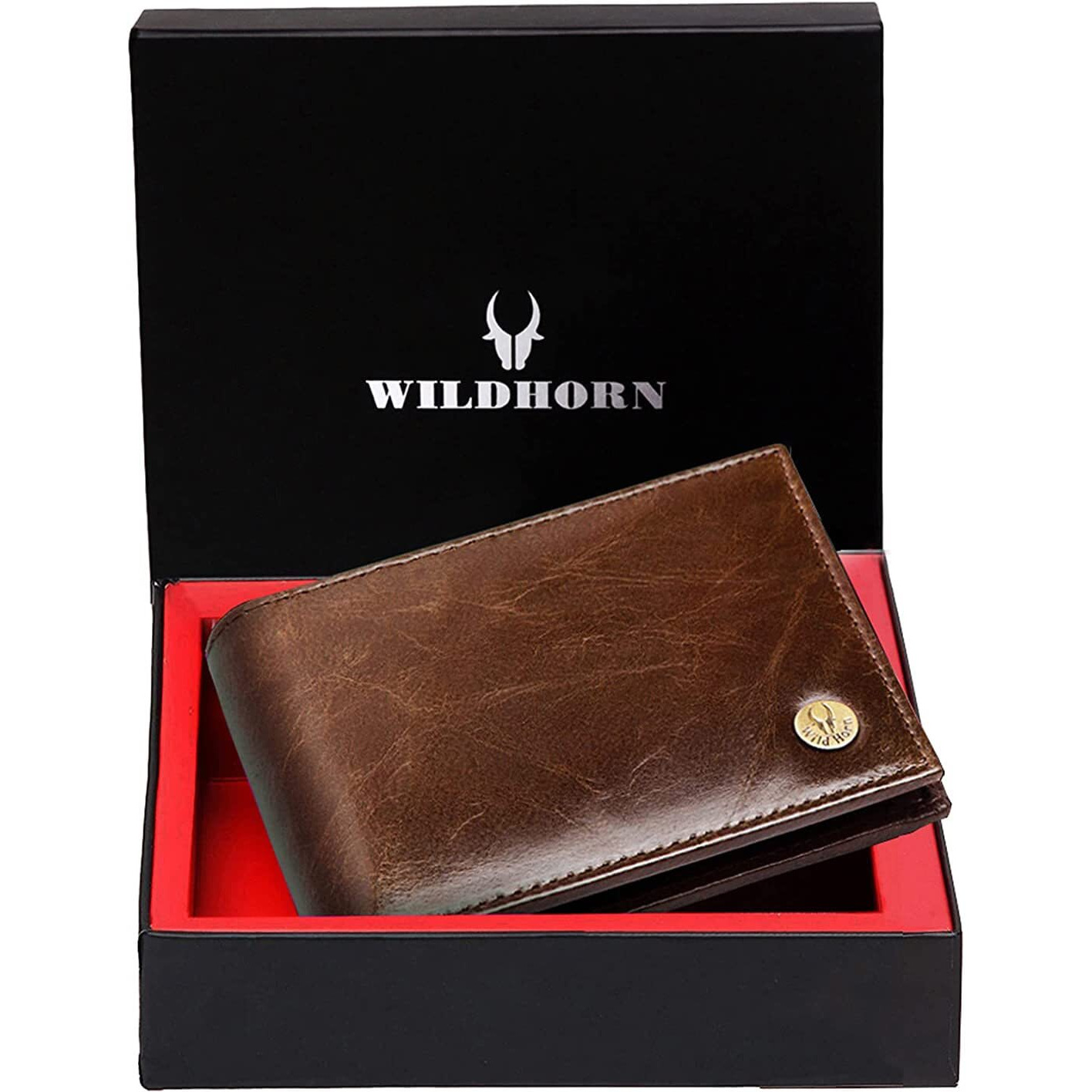 WildHorn Brown Leather Wallet for Men I Ultra Strong Stitching I 6 Card Slots I 2 Currency & 2 Secret Compartments I 1 Coin Pocket