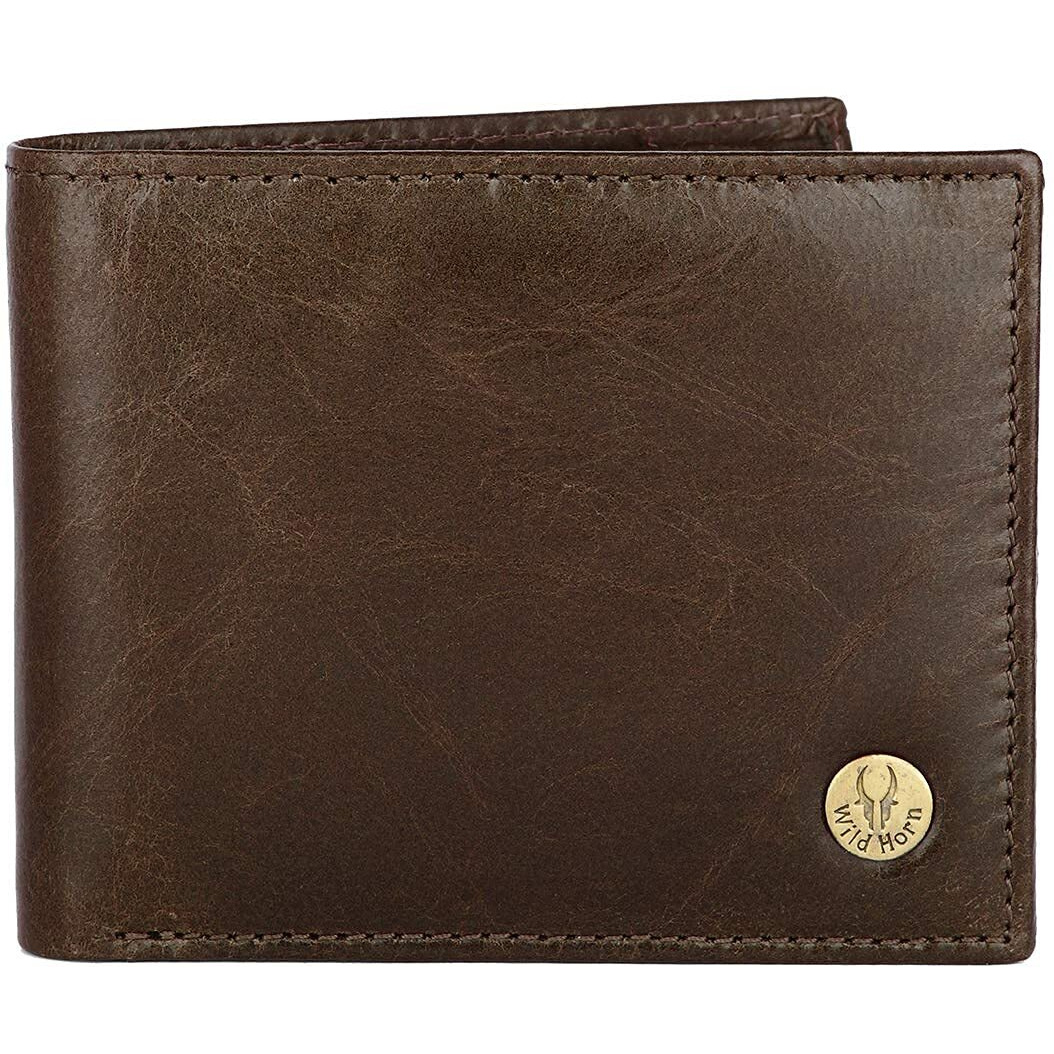 WildHorn Brown Leather Wallet for Men I Ultra Strong Stitching I 6 Card Slots I 2 Currency & 2 Secret Compartments I 1 Coin Pocket