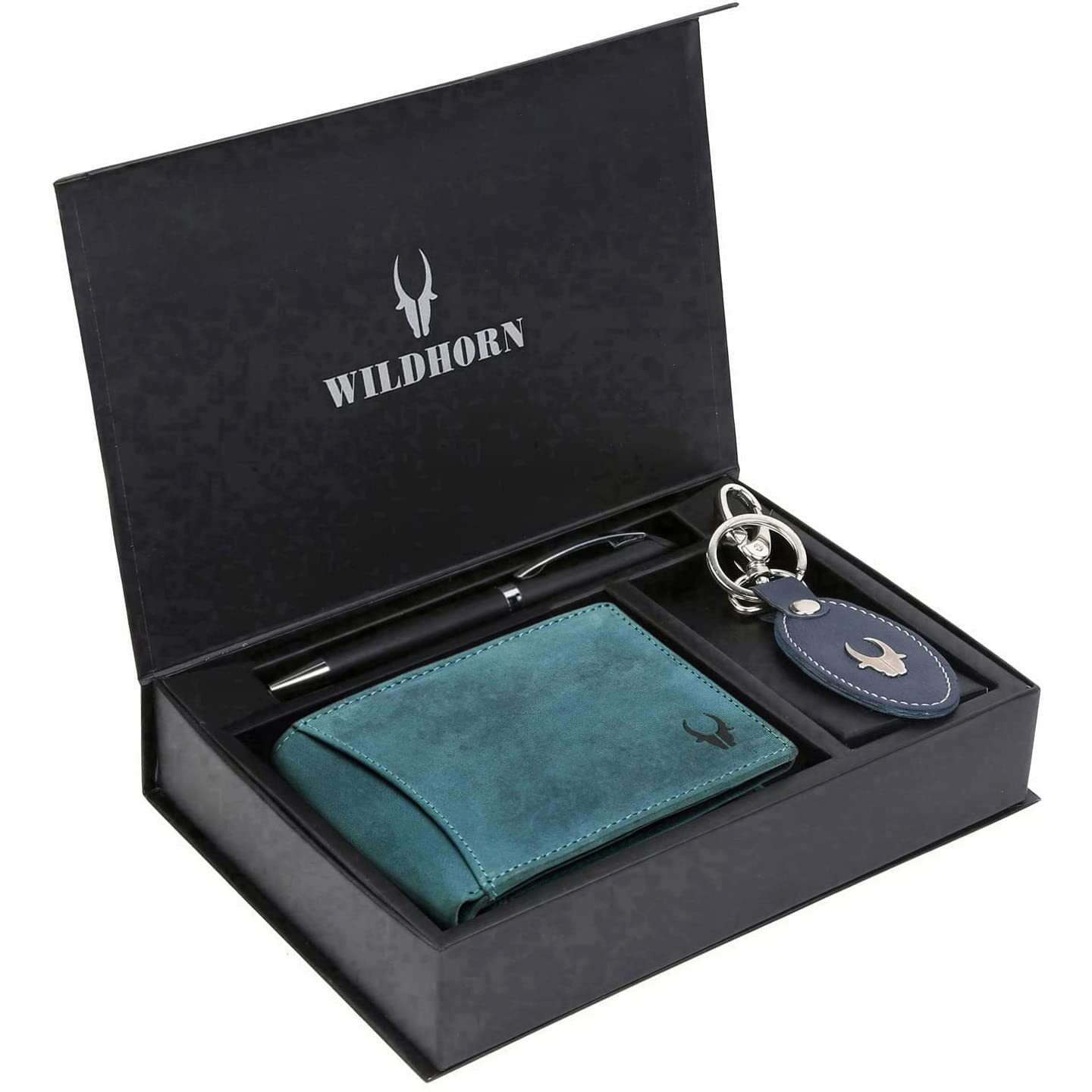 WildHorn Gift Hamper for Men I Leather Wallet, Keychain & Pen Combo Gift Set I Gift for Friend, Boyfriend,Husband,Father, Son etc