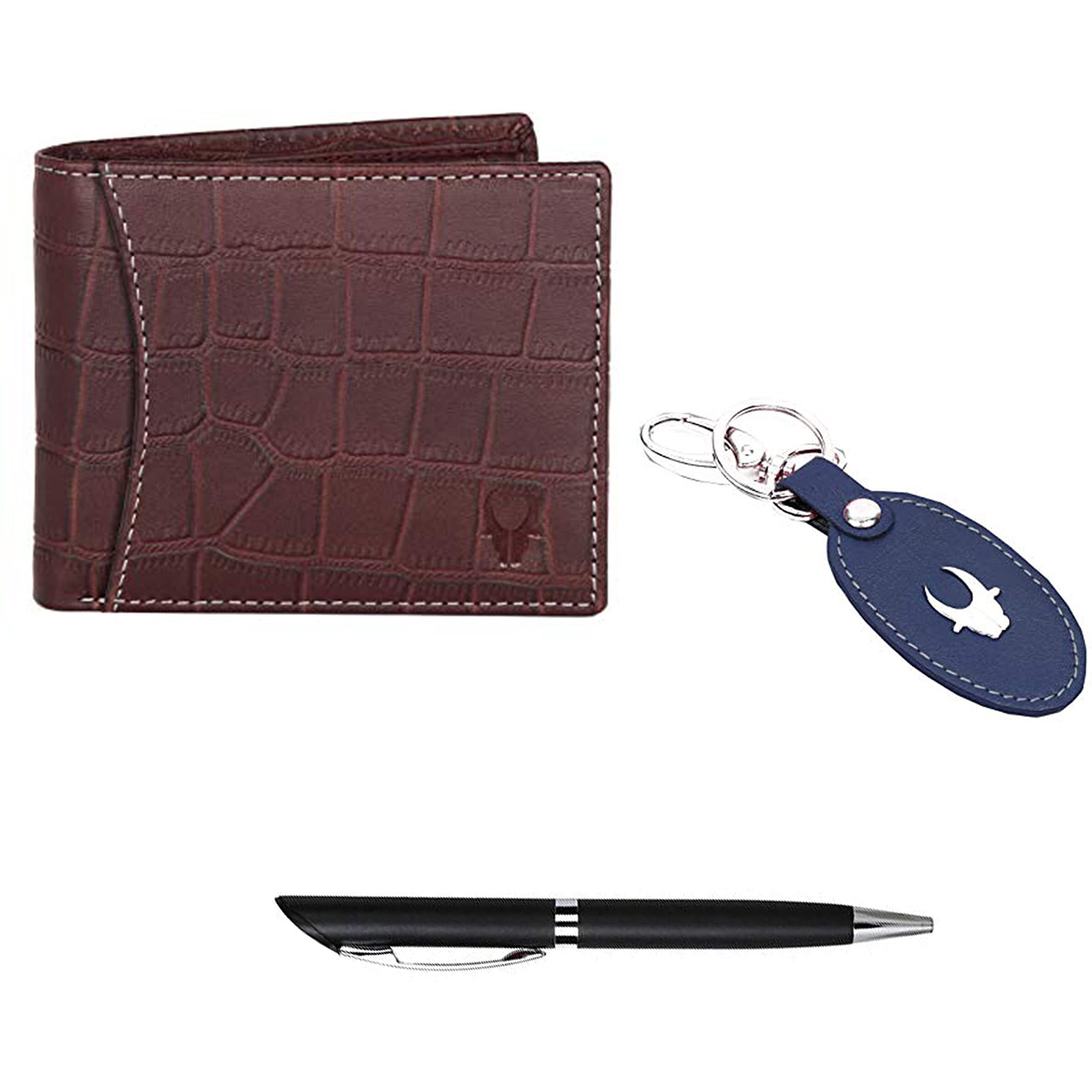 WildHorn Gift Hamper for Men I Leather Wallet, Keychain & Pen Combo Gift Set I Gift for Friend, Boyfriend,Husband,Father, Son etc