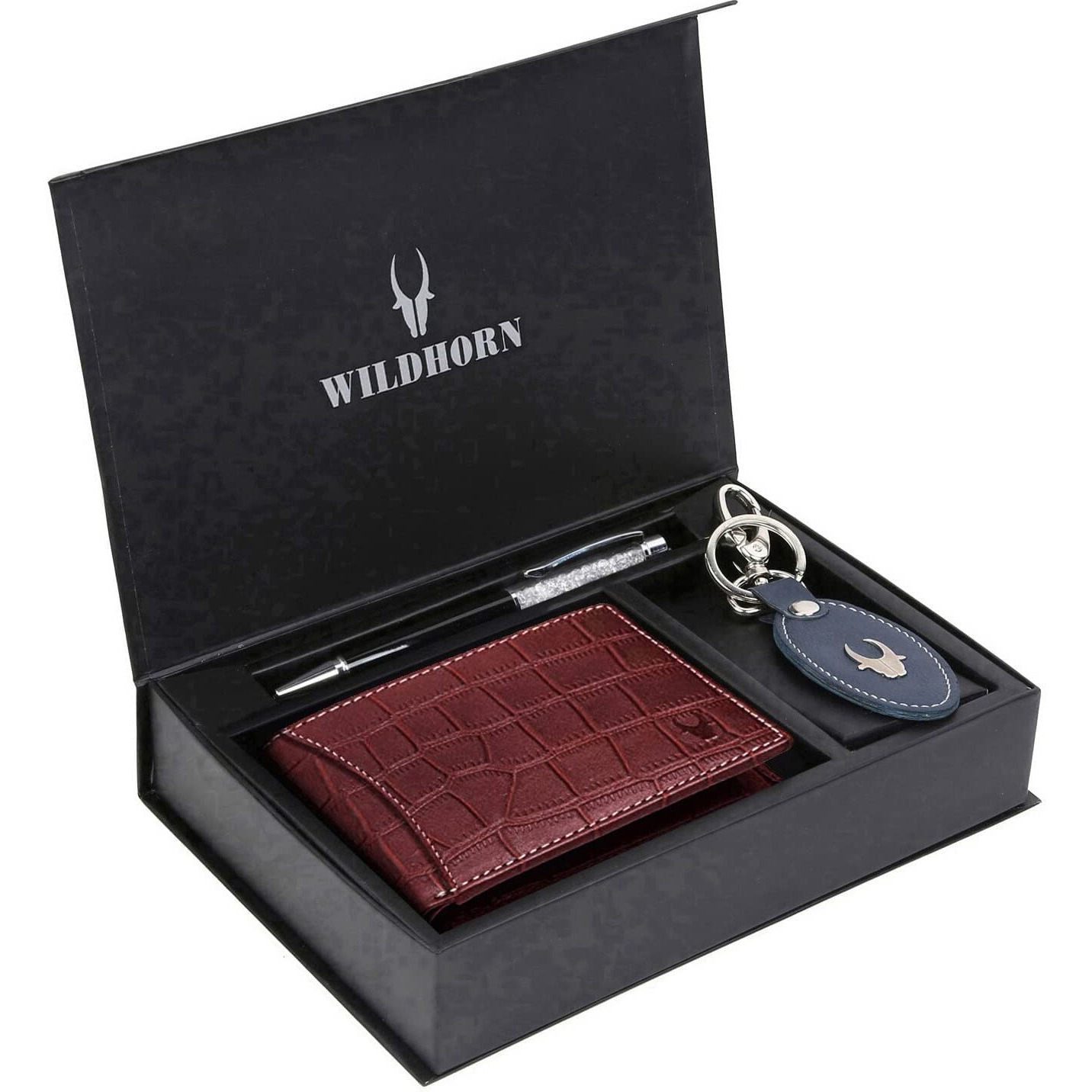 WildHorn Gift Hamper for Men I Leather Wallet, Keychain & Pen Combo Gift Set I Gift for Friend, Boyfriend,Husband,Father, Son etc