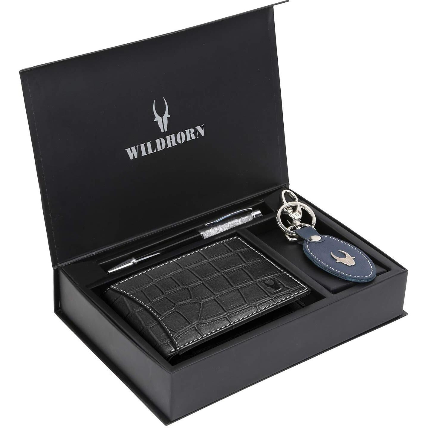 WildHorn Gift Hamper for Men I Leather Wallet, Keychain & Pen Combo Gift Set I Gift for Friend, Boyfriend,Husband,Father, Son etc