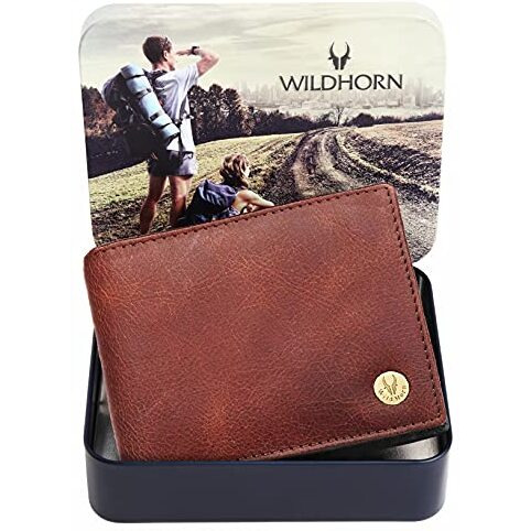 WildHorn Brown Leather Wallet for Men I Ultra Strong Stitching I 6 Card Slots I 2 Currency & 2 Secret Compartments I 1 Coin Pocket