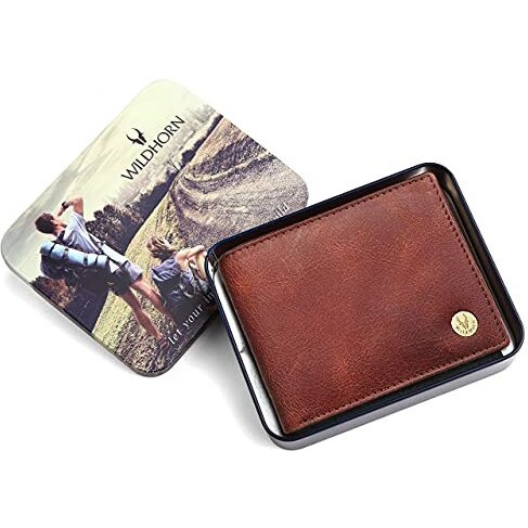 WildHorn Brown Leather Wallet for Men I Ultra Strong Stitching I 6 Card Slots I 2 Currency & 2 Secret Compartments I 1 Coin Pocket