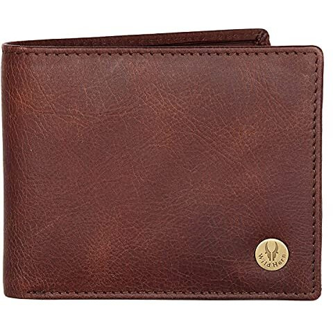 WildHorn Brown Leather Wallet for Men I Ultra Strong Stitching I 6 Card Slots I 2 Currency & 2 Secret Compartments I 1 Coin Pocket