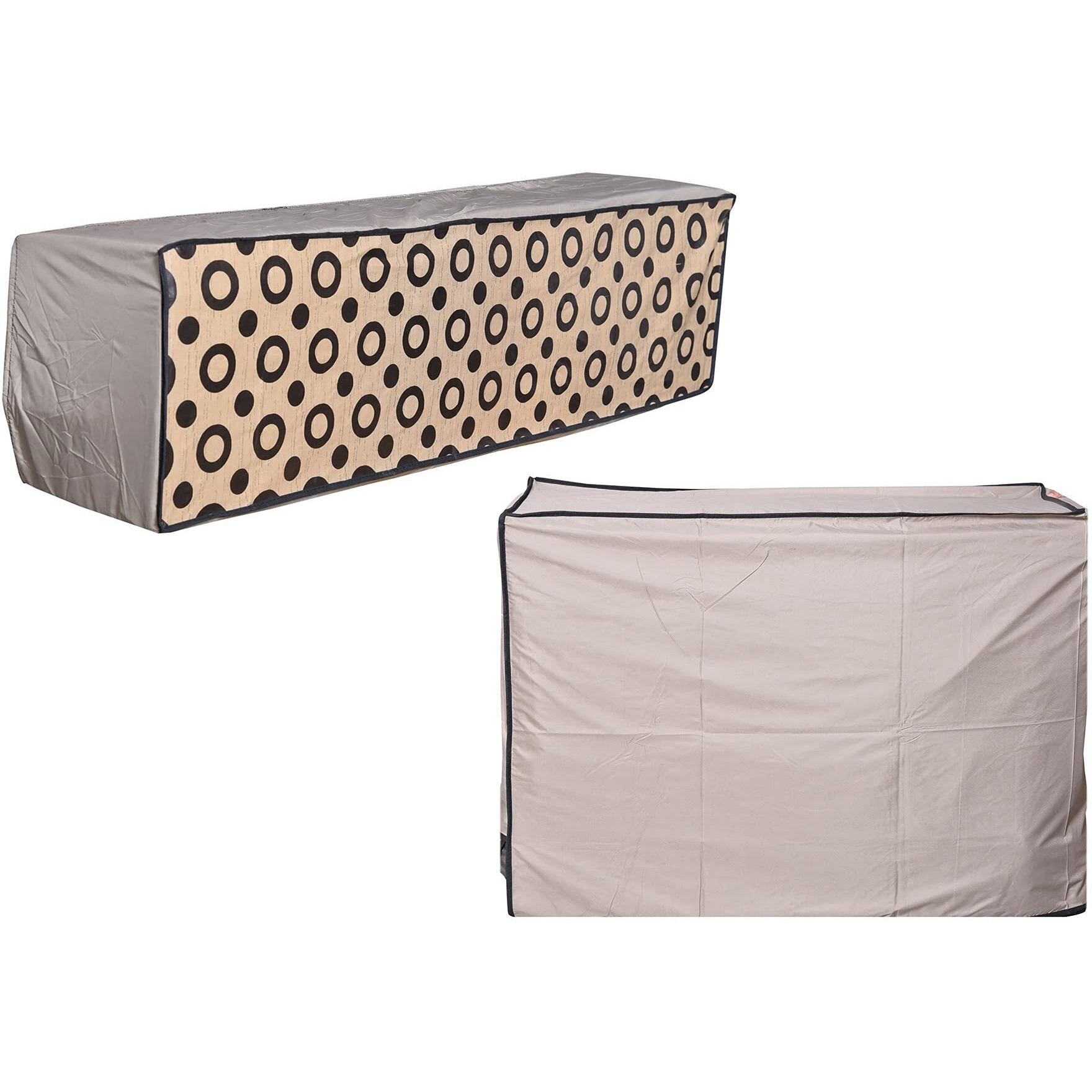 Yellow Weaves Polyvinyl Chloride (Pvc) 100% Waterproof And Dust Proof Split Ac Cover For 1.5 To 2.0 Ton - Beige