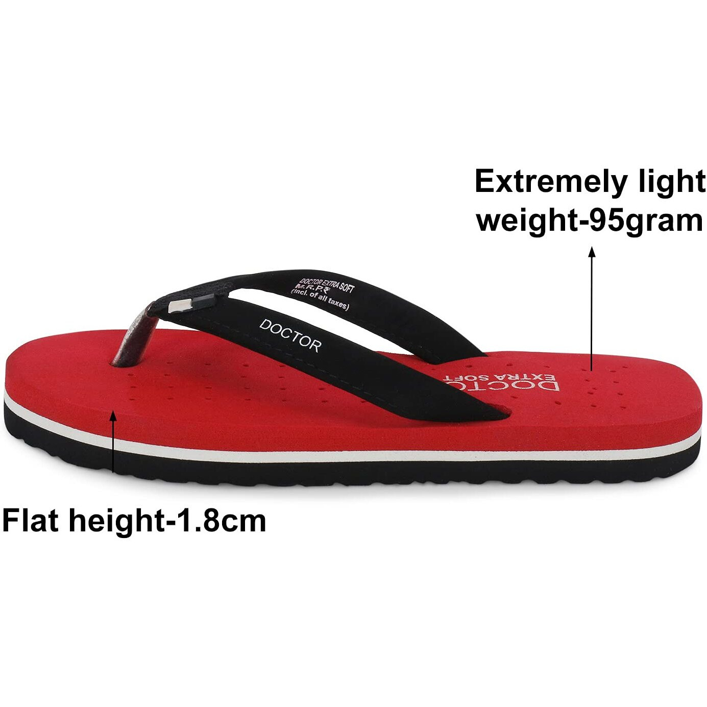 DOCTOR EXTRA SOFT Women s Orthopedic Slipper (Red_3 UK)