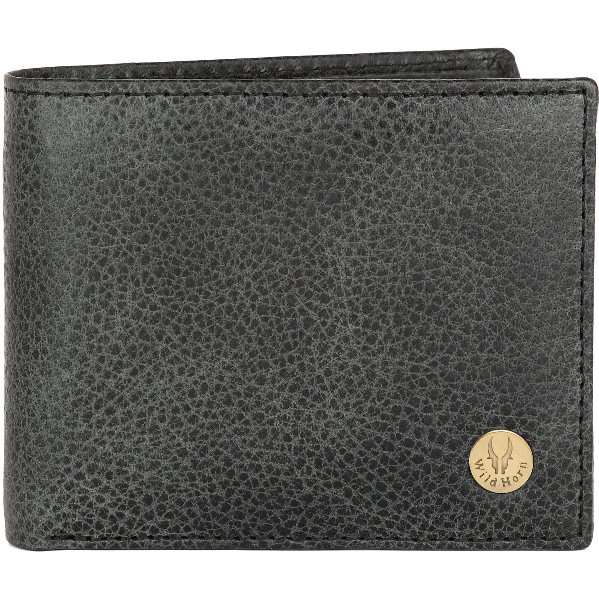 WildHorn Black Leather Wallet for Men I Ultra Strong Stitching I 6 Card Slots I 2 Currency & 2 Secret Compartments I 1 Coin Pocket