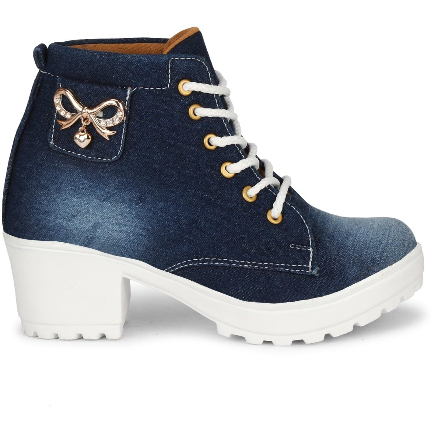 KRAFTER Women s Denim Classic Boot (Dark Blue, 8 UK)
