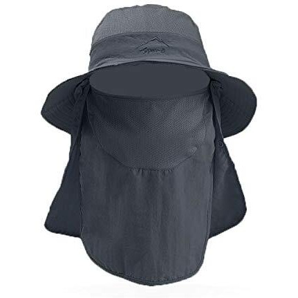GUSTAVE Unisex Synthetic Sun Hat (GU01_Deep Grey_Free Size)