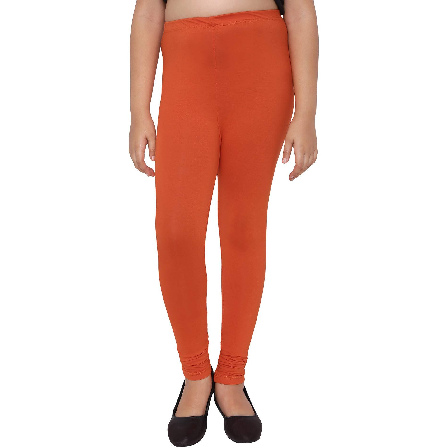 Robinbosky Premium Girls Orange Leggings(15-16 Years(40), TANGERINETANGO)