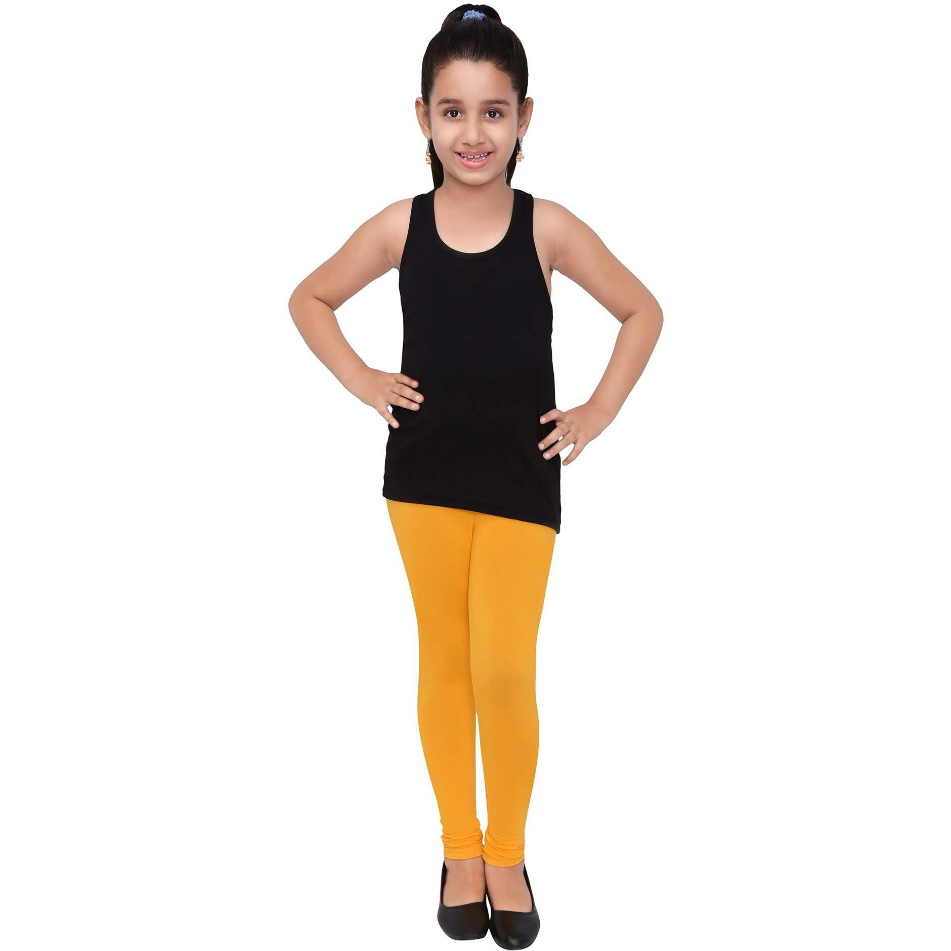 Robinbosky Premium Girls Yellow Leggings(15-16 Years(40), GOLDENYELLOW)