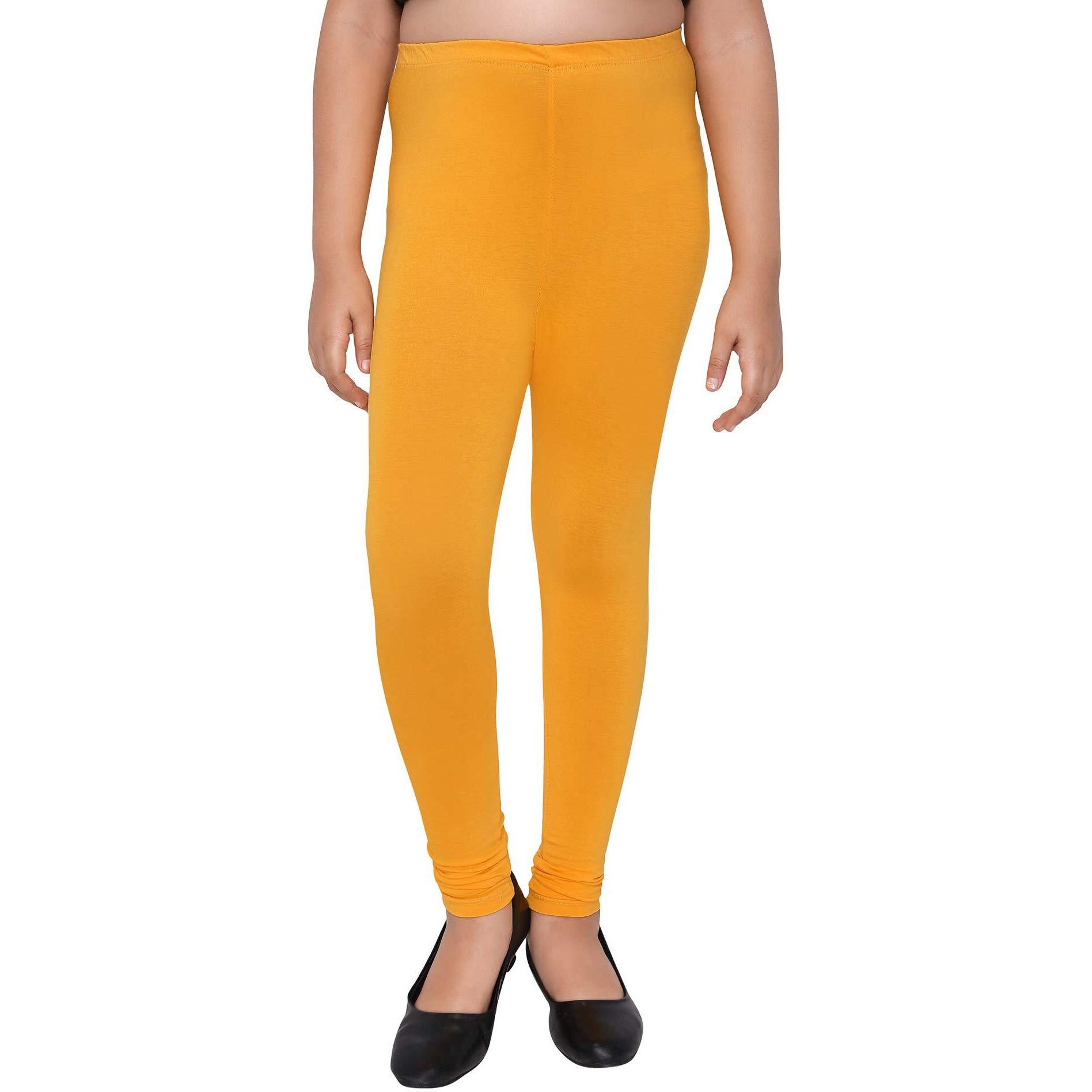 Robinbosky Premium Girls Yellow Leggings(15-16 Years(40), GOLDENYELLOW)