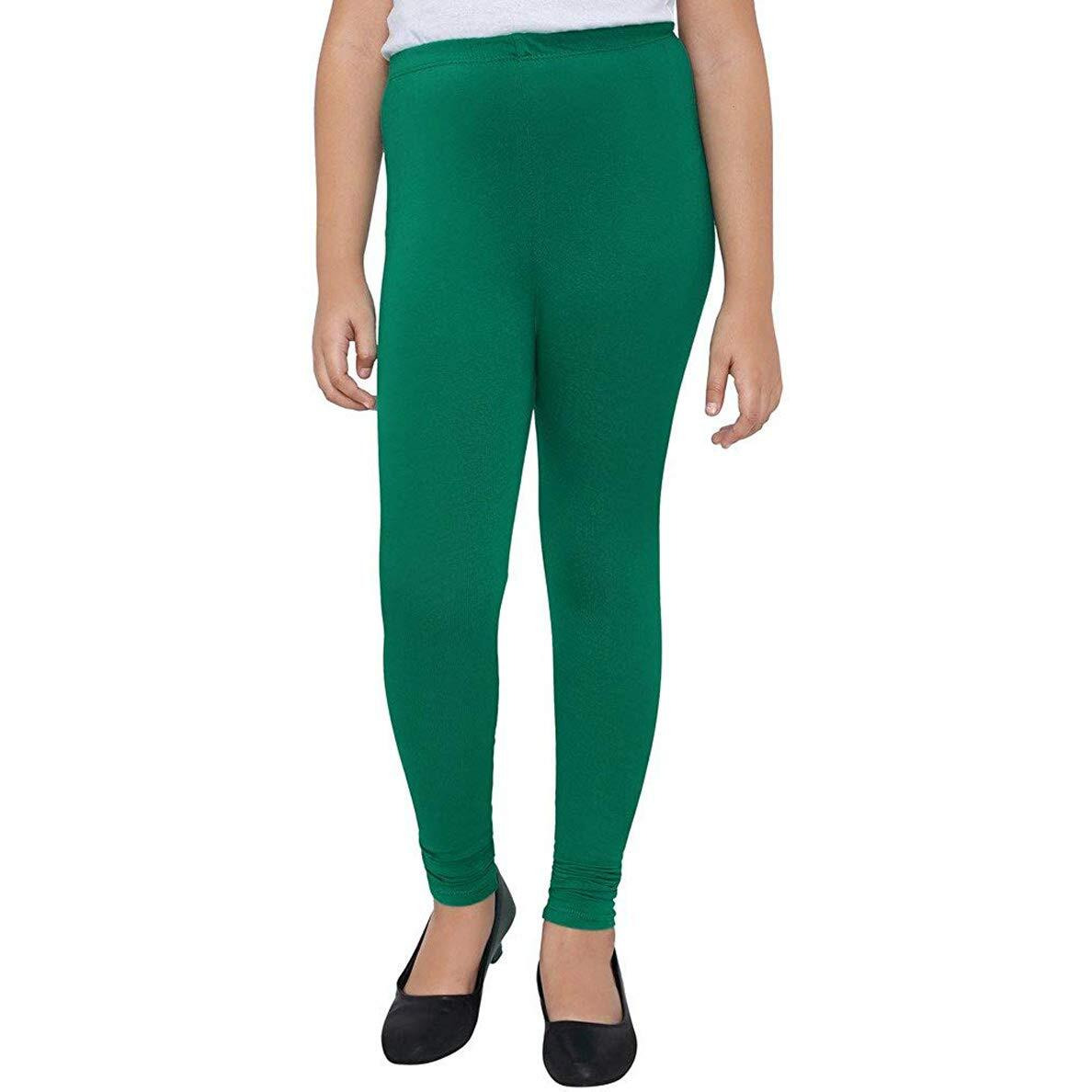 Robinbosky Premium Girls Green Leggings(13-14 Years(38), LEAFGREEN)