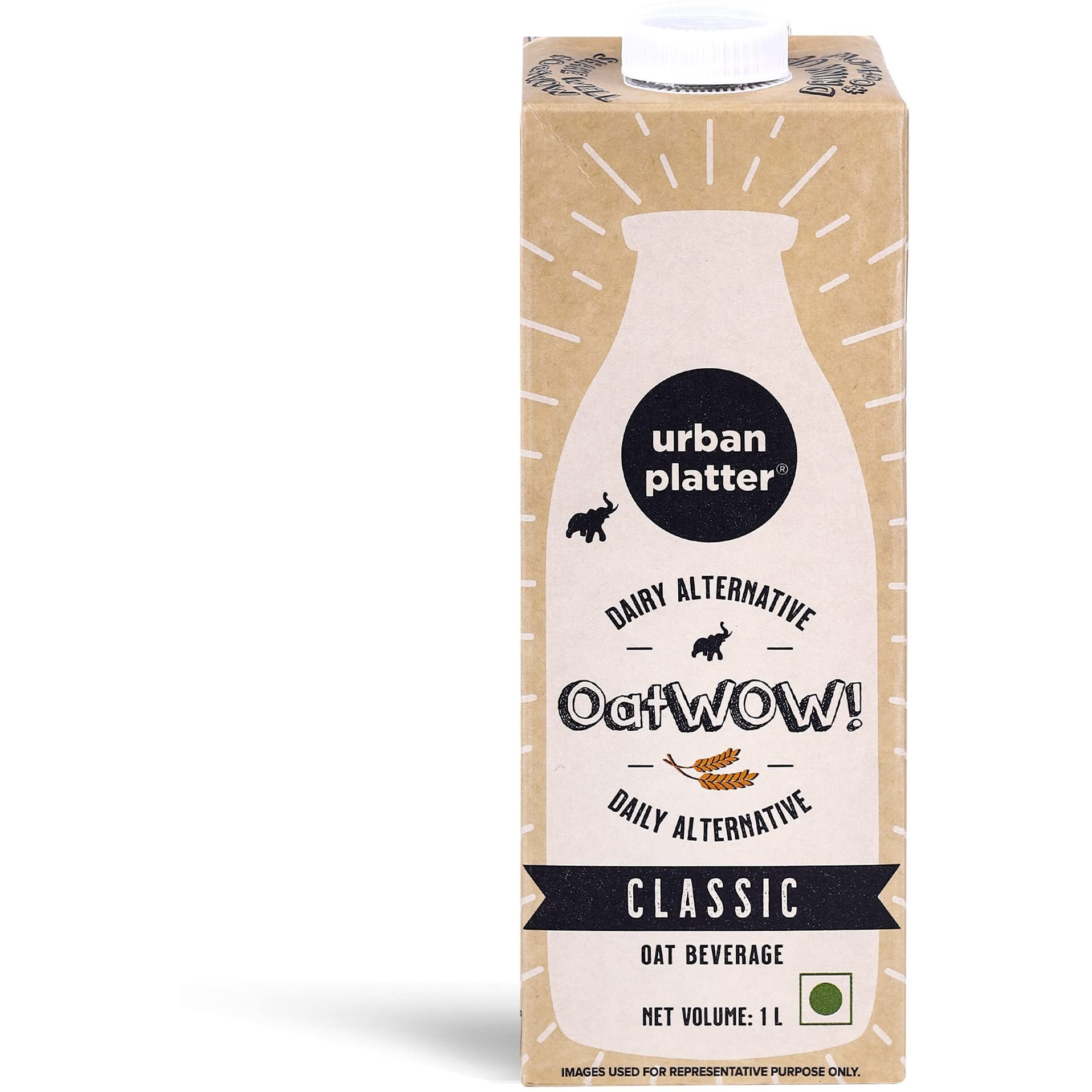 Urban Platter OatWOW Classic Oat Beverage, 1L [Plant-Based /Milk Alternative]