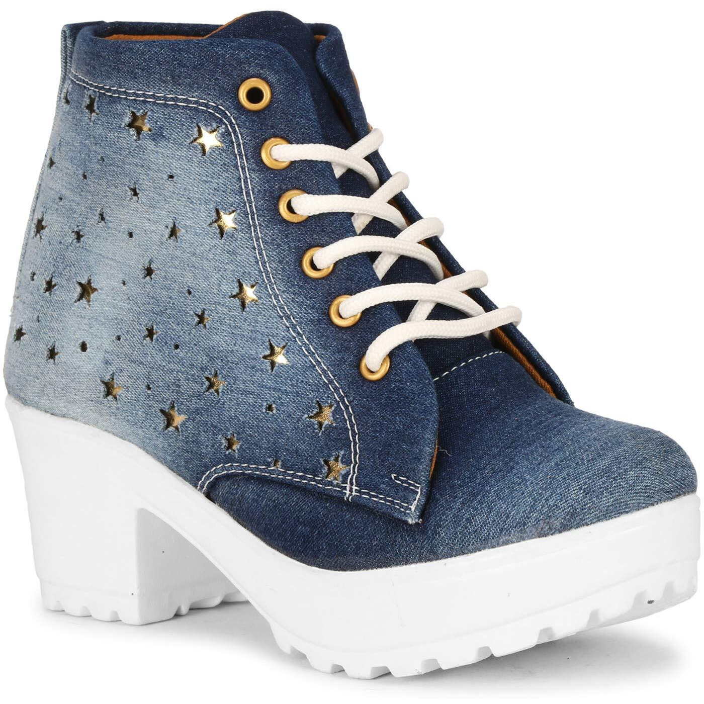 KRAFTER Women s Denim Blue Canvas Boots-8 UK