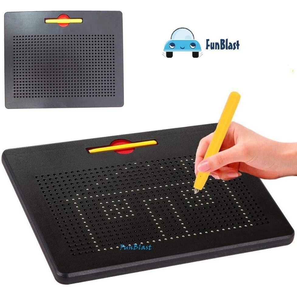 FunBlast Magnetic Drawing Board Educational Toy - Sketch pad for Kids, Draw Freely on The Doodle pad with Magnetic Balls for 3+ Boys|Girls|Kids|Toddlers. (Random Color Dispatch) Big Size