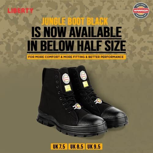 Liberty Warrior 88-46HSTG Jungle Boot for Men, Soft Toe, Olive Green & Black, size-11UK