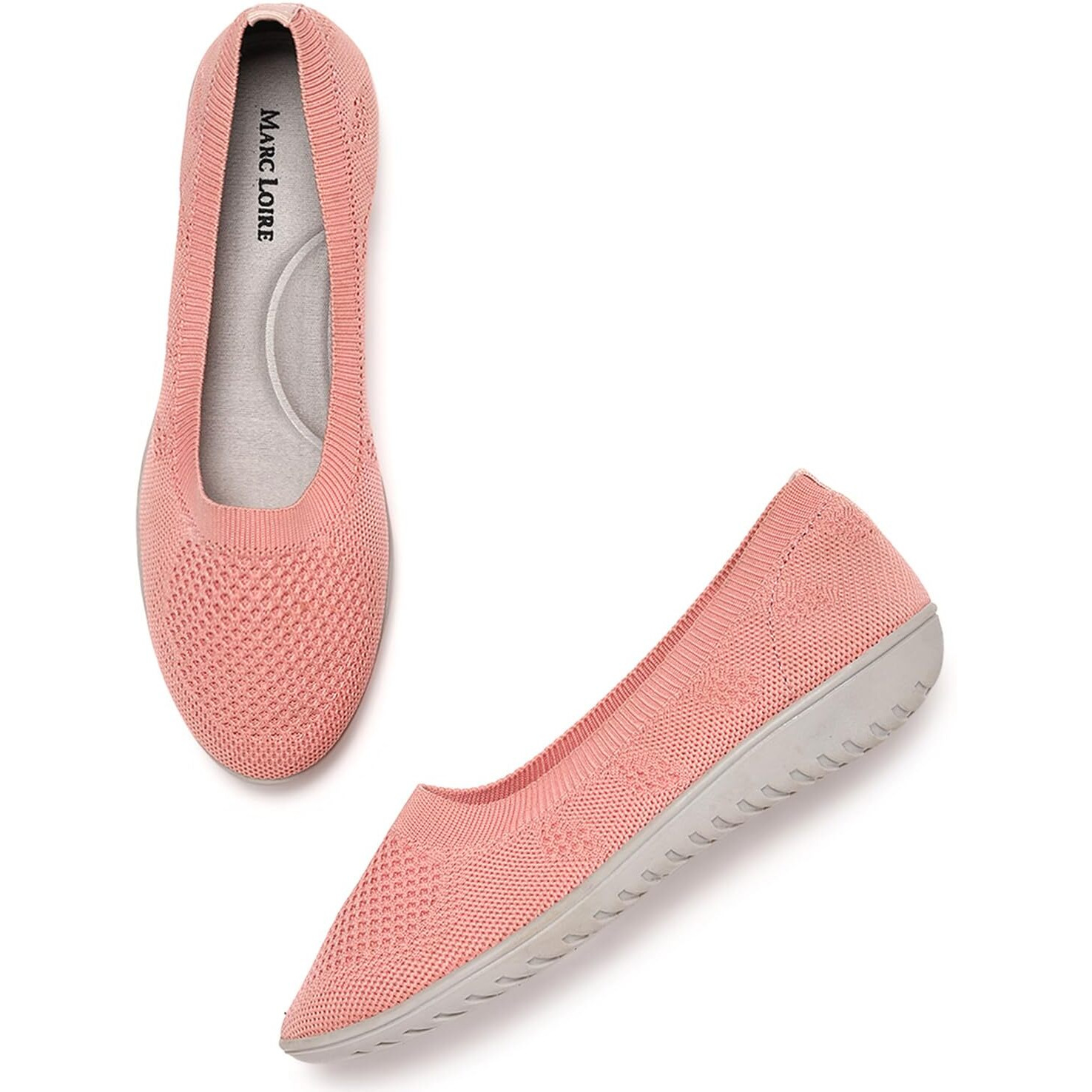 Marc Loire Women s Athleisure Active Wear Flat Ballerina Shoes, Peach