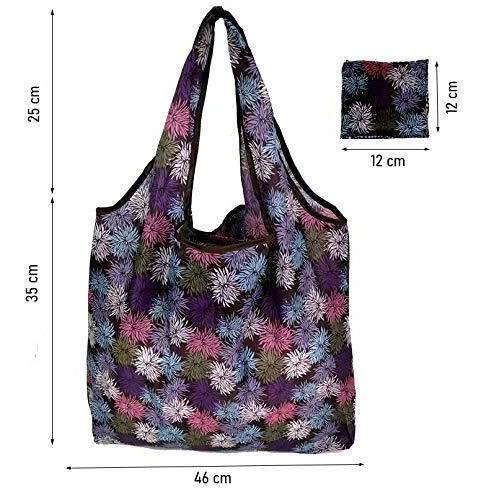 Elios Designer Pattern Reusable and Foldable Shopping Bag/Tote Hand Bag/Travel Bag/Grocery Bag | Heavy Duty, Eco Friendly | Compact, Lightweight and Convenient (Pack of 3 (A))