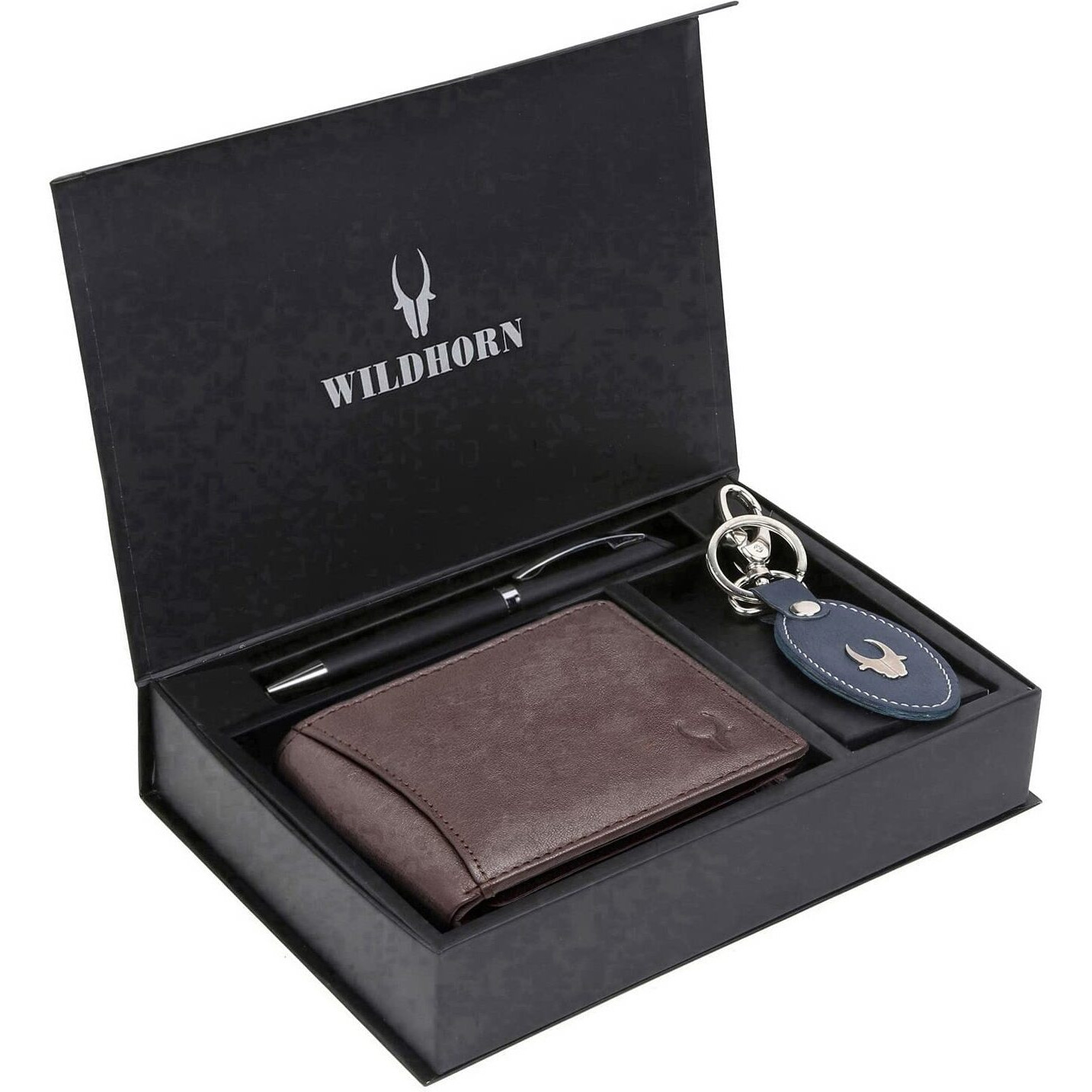 WildHorn Gift Hamper for Men I Leather Wallet, Keychain & Pen Combo Gift Set I Gift for Friend, Boyfriend,Husband,Father, Son etc