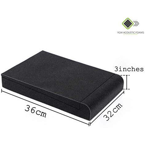 YGM Acoustic Foams XL Studio Monitor/Speaker Isolation Pads for 6 -10   Monitors | High-Density Acoustic Foams with Angle Adjuster with 50 Kg/m Density (XL Pair) [Best for 6-10 inch Monitor/Speakers]