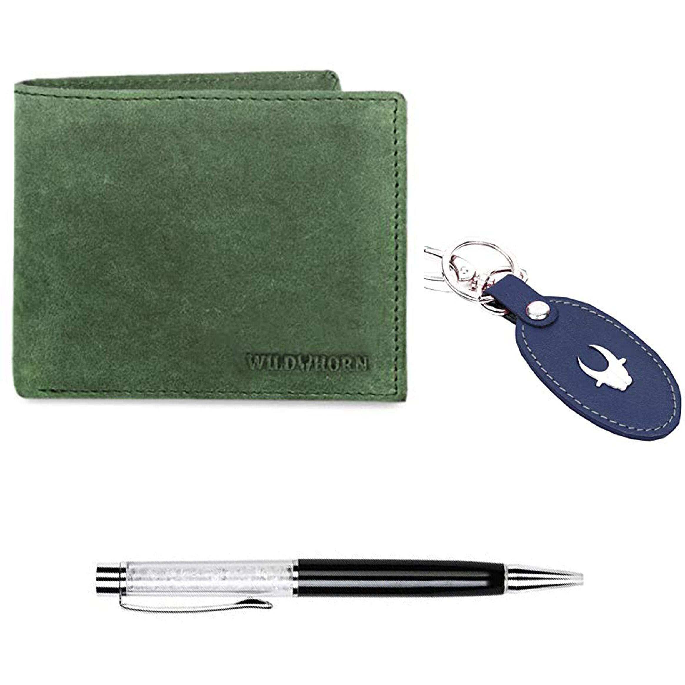 WildHorn Gift Hamper for Men I Leather Wallet, Keychain & Pen Combo Gift Set I Gift for Friend, Boyfriend,Husband,Father, Son etc