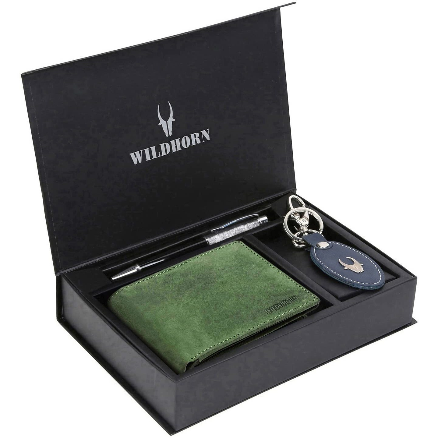 WildHorn Gift Hamper for Men I Leather Wallet, Keychain & Pen Combo Gift Set I Gift for Friend, Boyfriend,Husband,Father, Son etc