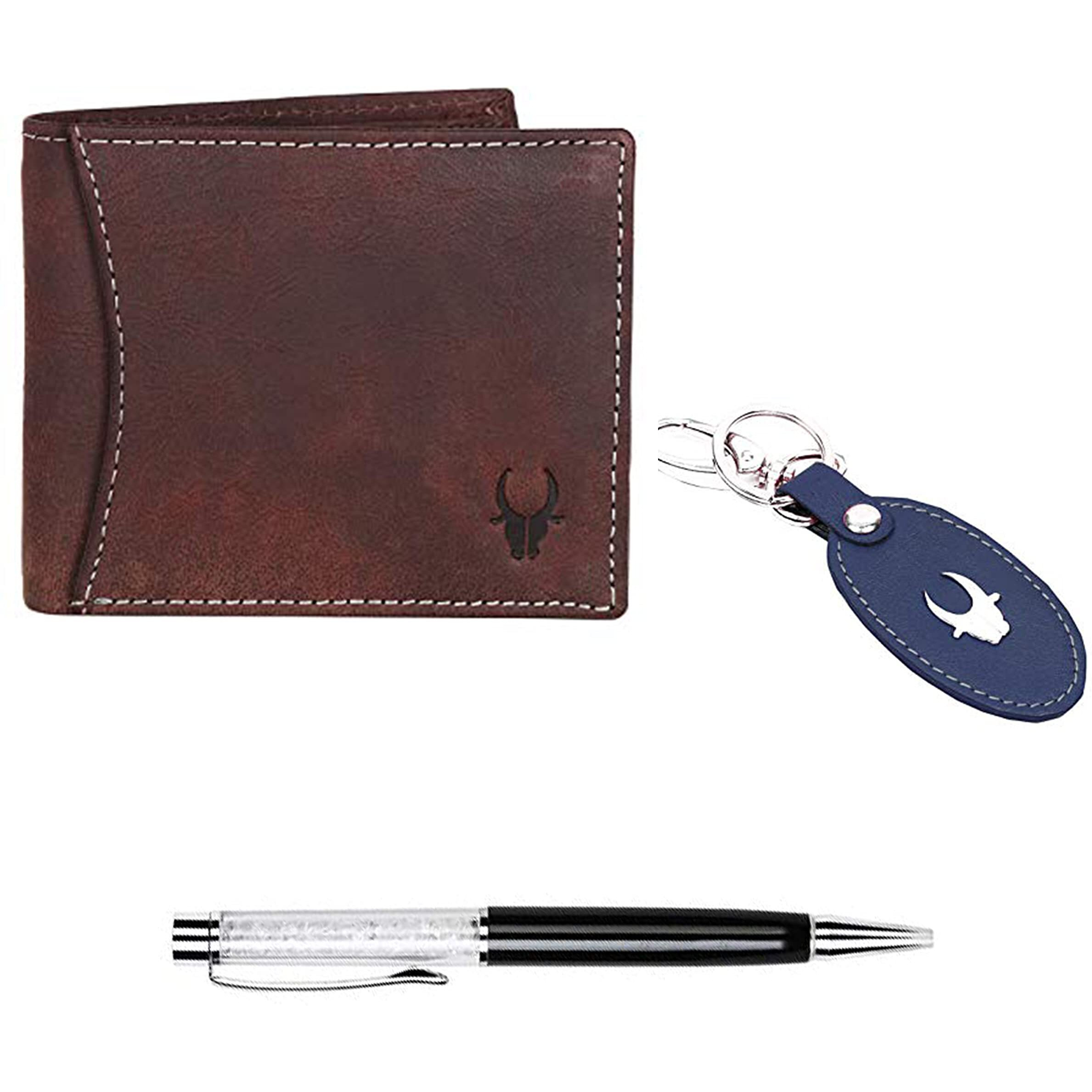 WildHorn Gift Hamper for Men I Leather Wallet, Keychain & Pen Combo Gift Set I Gift for Friend, Boyfriend,Husband,Father, Son etc