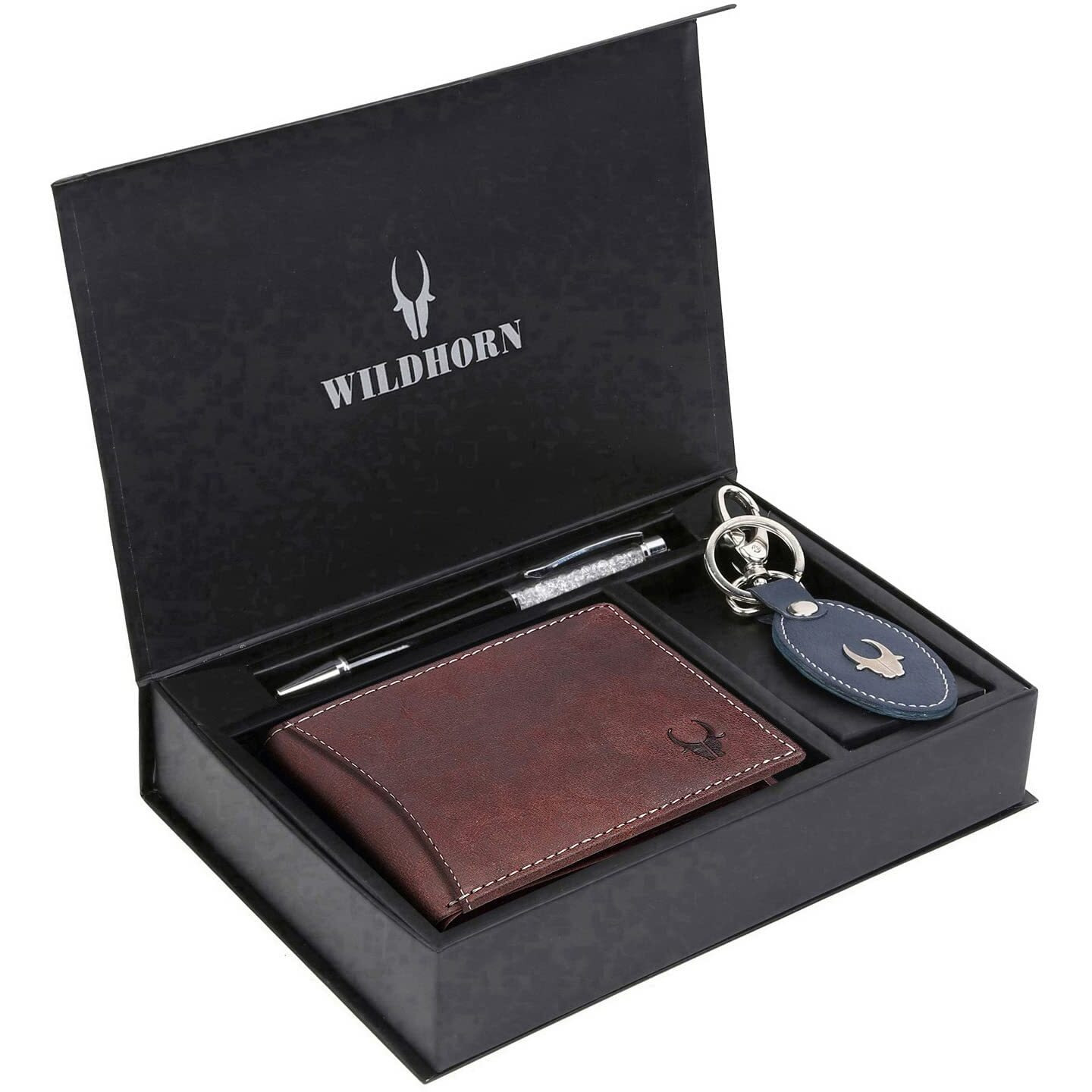 WildHorn Gift Hamper for Men I Leather Wallet, Keychain & Pen Combo Gift Set I Gift for Friend, Boyfriend,Husband,Father, Son etc