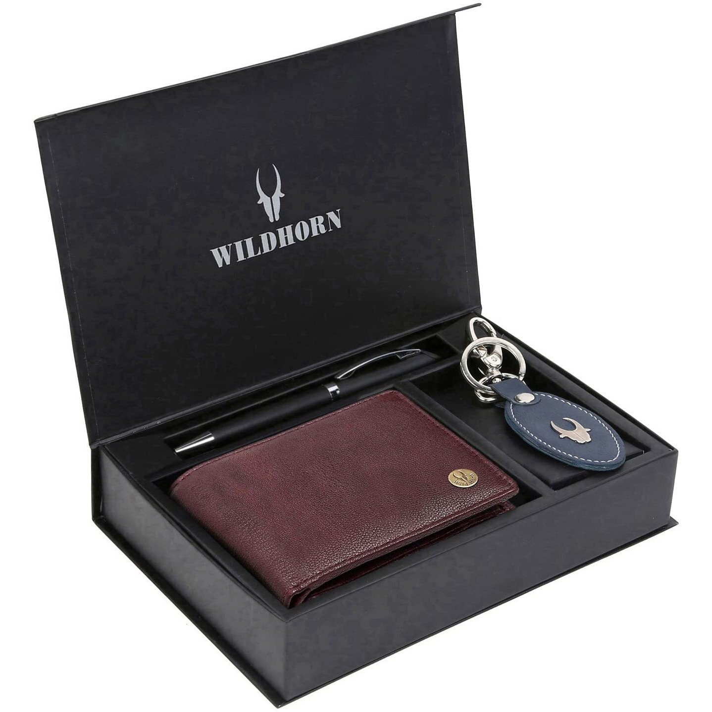WildHorn Gift Hamper for Men I Leather Wallet, Keychain & Pen Combo Gift Set I Gift for Friend, Boyfriend,Husband,Father, Son etc