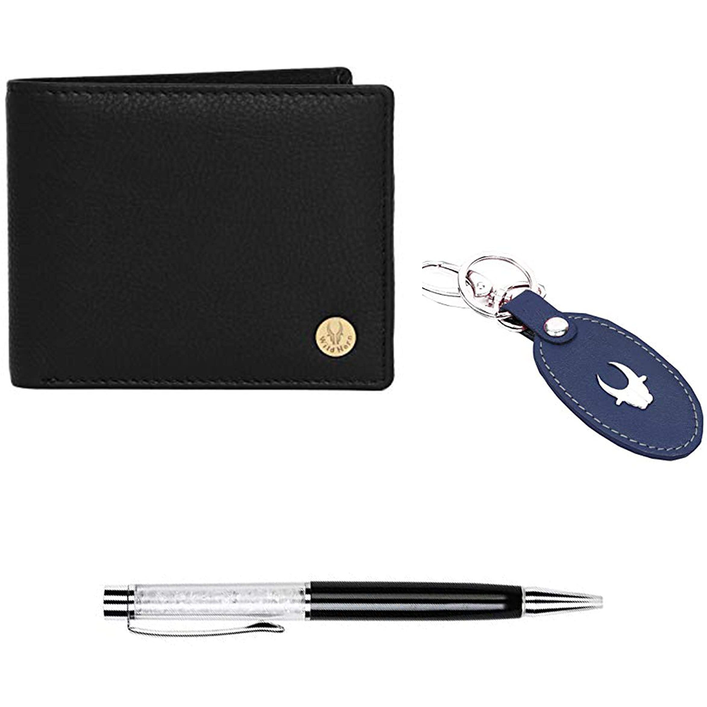WildHorn Gift Hamper for Men I Leather Wallet, Keychain & Pen Combo Gift Set I Gift for Friend, Boyfriend,Husband,Father, Son etc