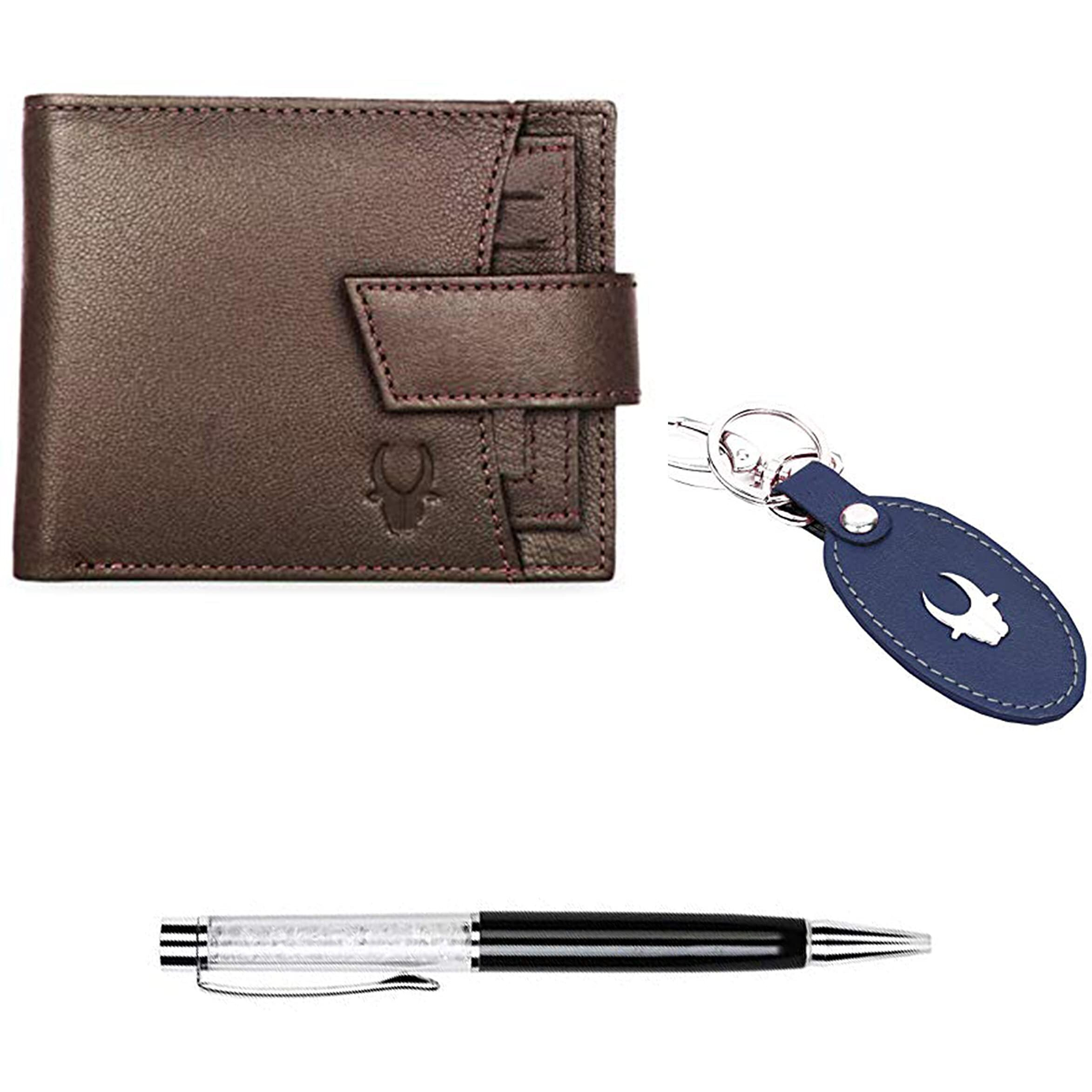 WildHorn Gift Hamper for Men I Leather Wallet, Keychain & Pen Combo Gift Set I Gift for Friend, Boyfriend,Husband,Father, Son etc
