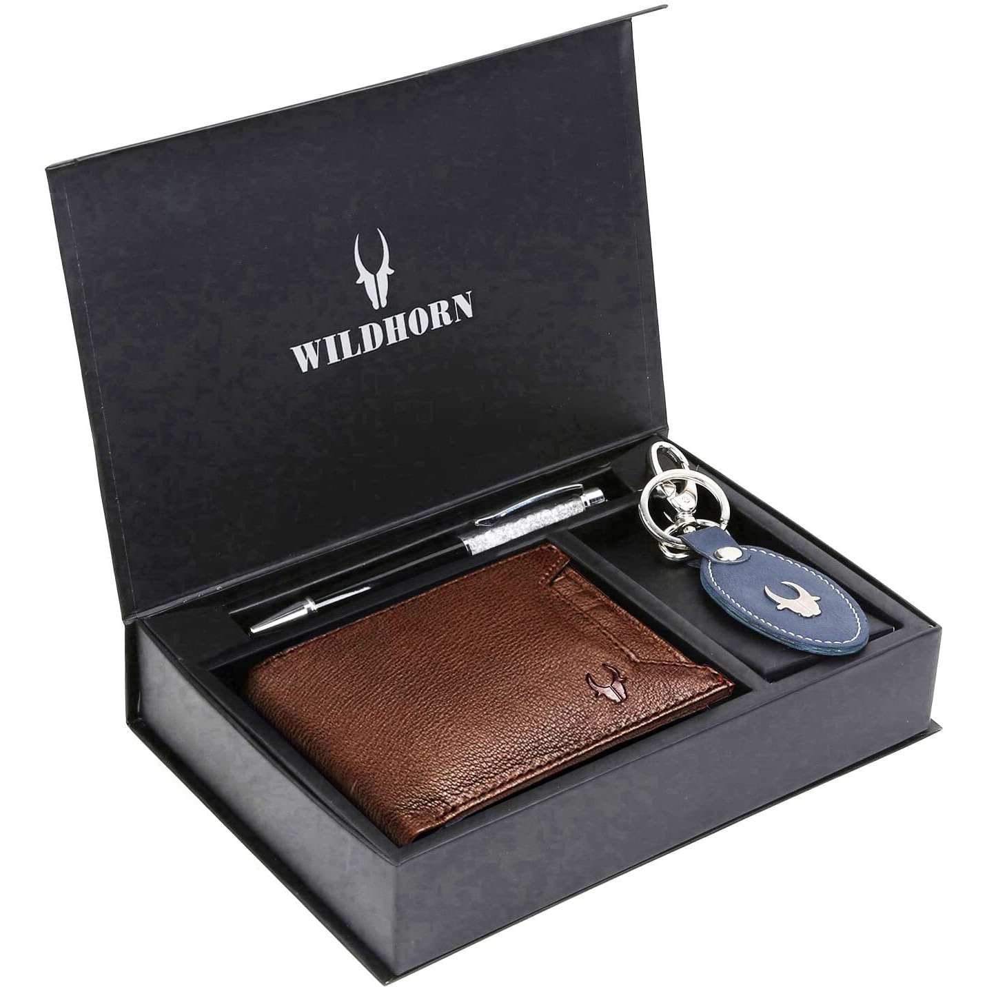 WildHorn Gift Hamper for Men I Leather Wallet, Keychain & Pen Combo Gift Set I Gift for Friend, Boyfriend,Husband,Father, Son etc