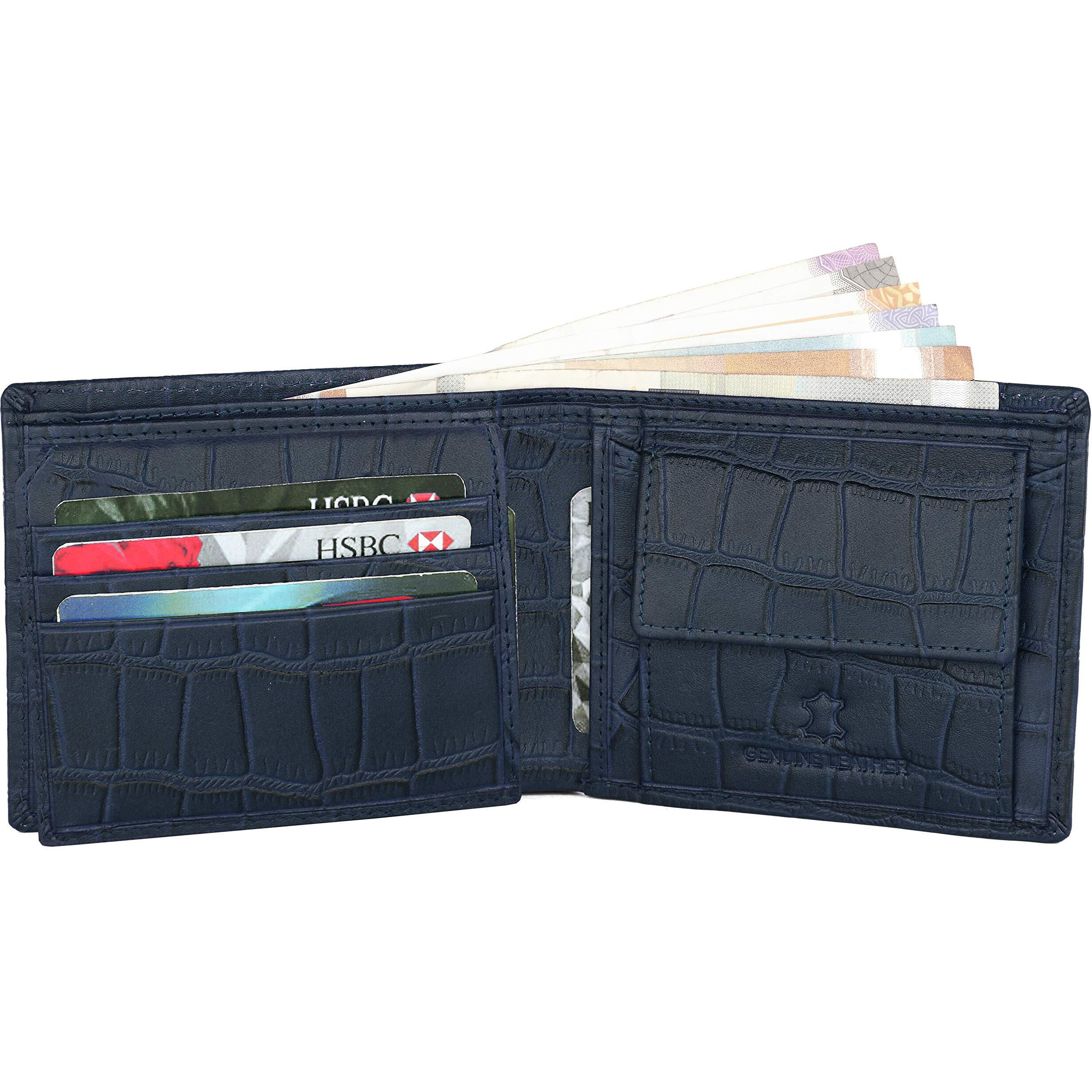 WildHorn Blue Croco201 Leather Men s Wallet & Pen Combo Set (699700)