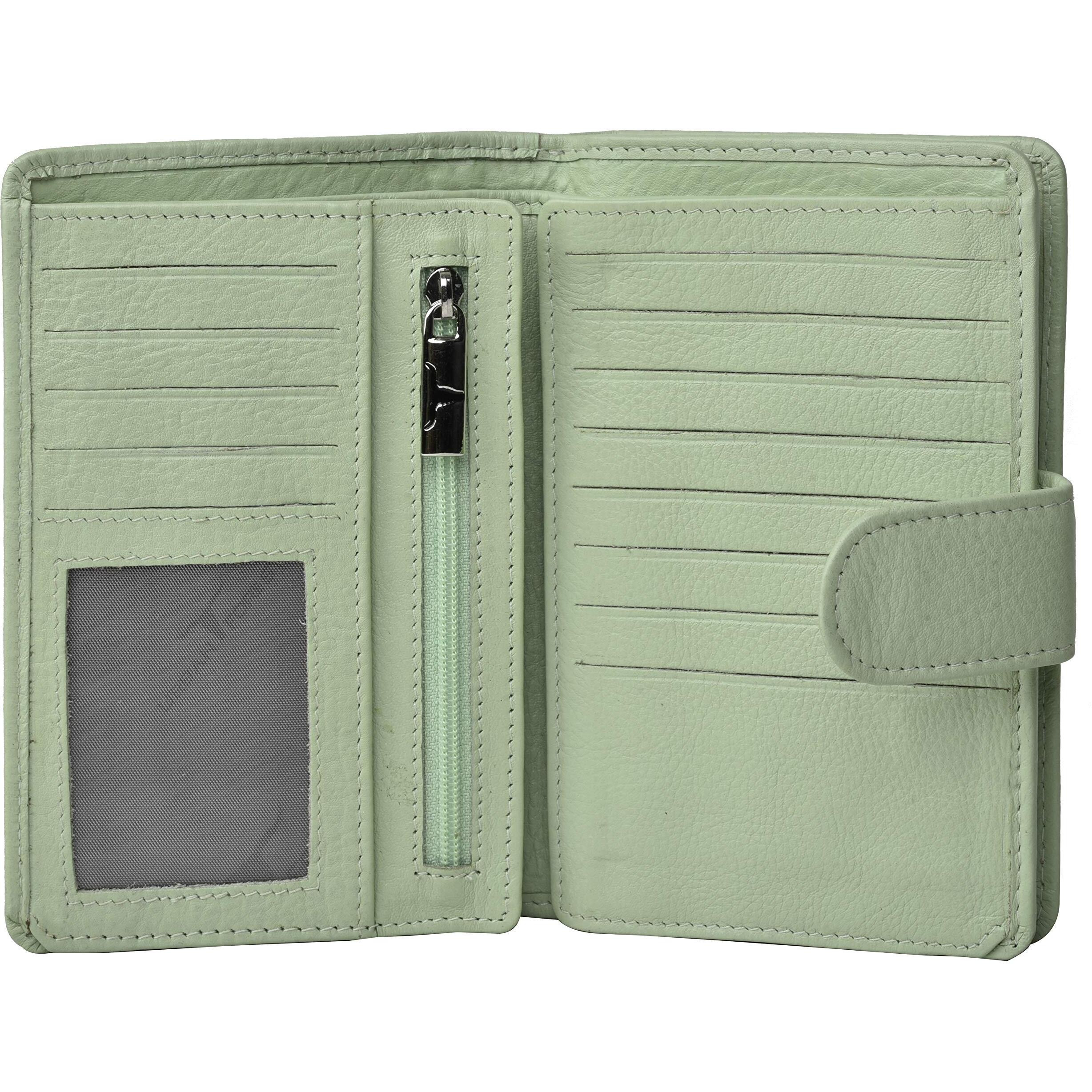 URBAN FOREST Arya Mint Green Leather Wallet for Women