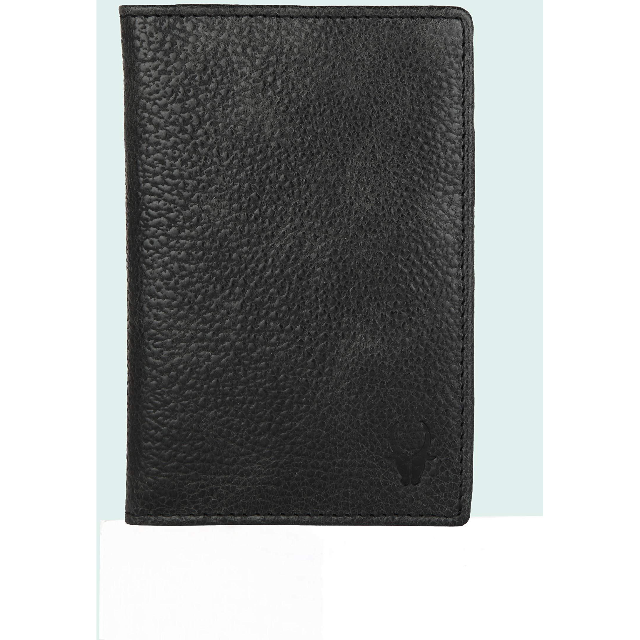 WildHorn Leather Passport Holder for Men & Women (Black Mat)