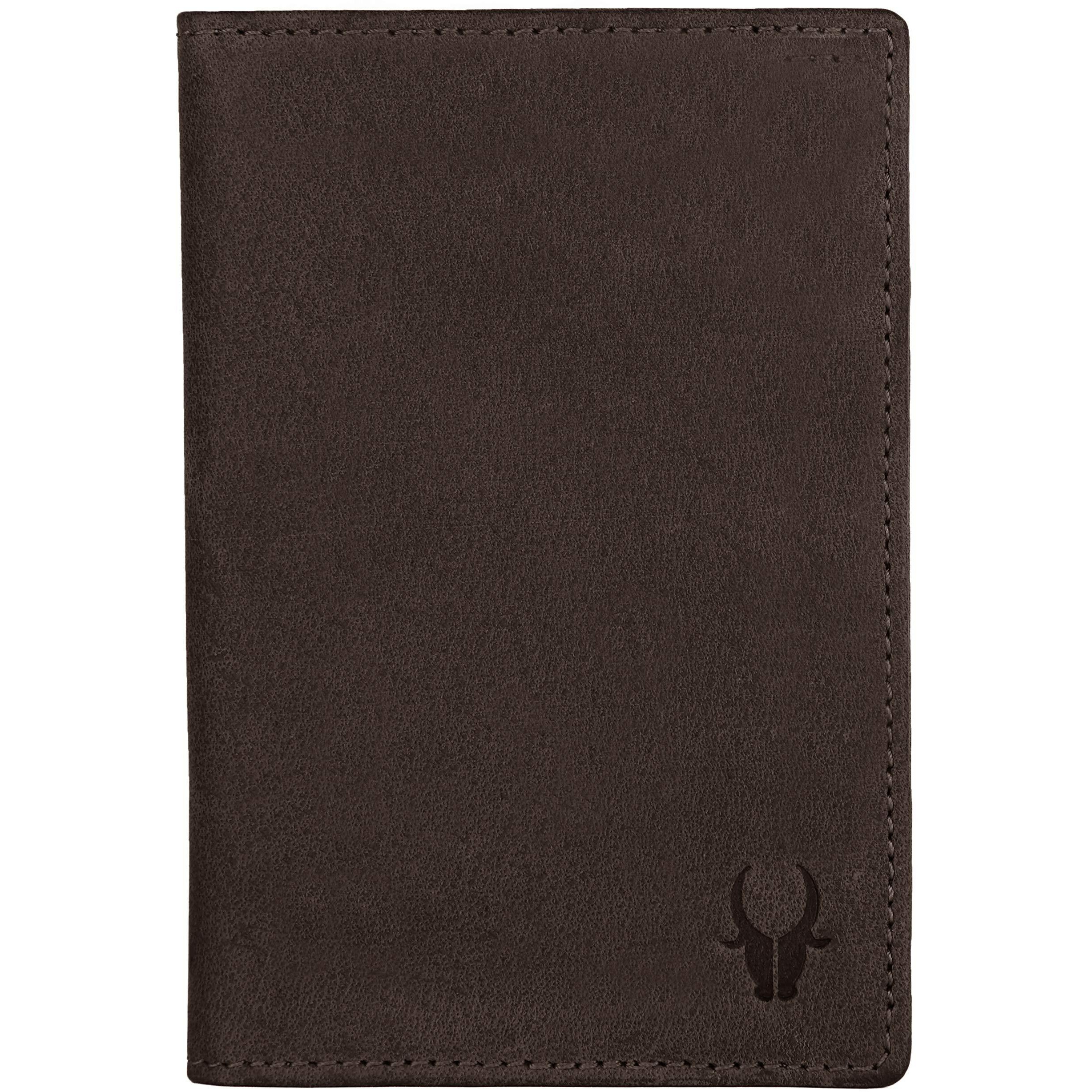 WildHorn Leather Passport Holder for Men & Women (Brown H)