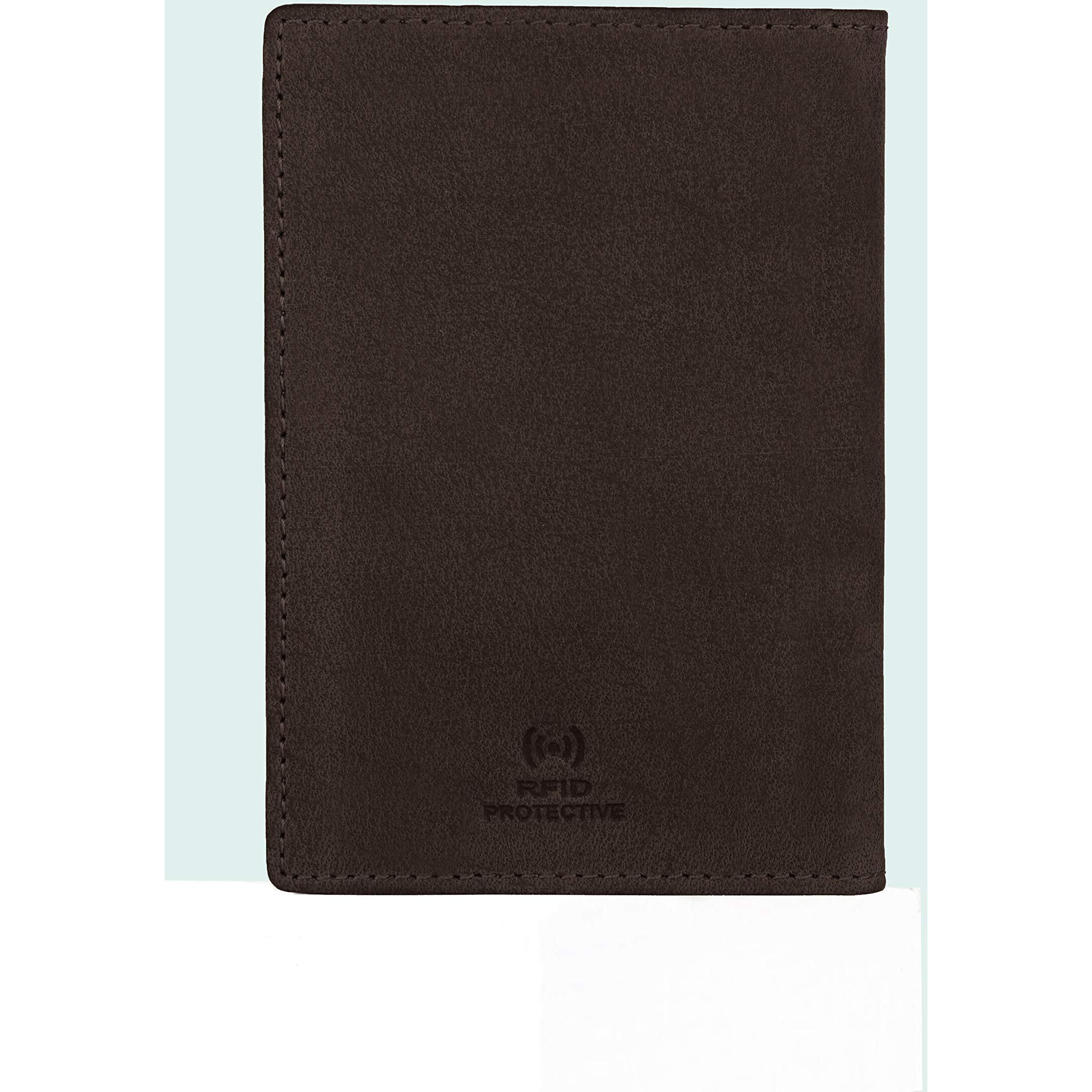 WildHorn Leather Passport Holder for Men & Women (Brown H)