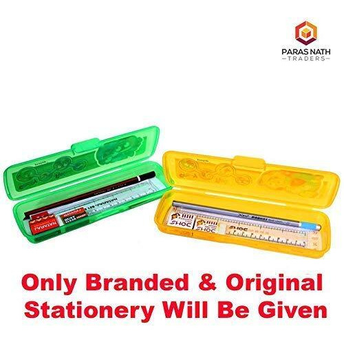 Lucid...We Build Relations Pencil Case with Pencil, Erasers, Scale, Sharpener Best for Return Gift Purpose with Complementary Gift Wrap Educational Science Party Toy (Pack of 24)