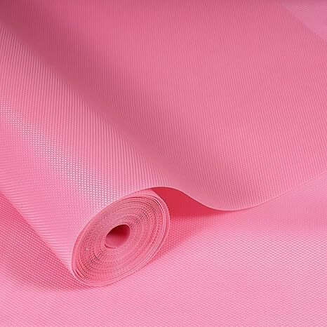 KayJen (45 cmX20 m) Pink Food Grade EVA Anti Slip MatSheet for Fridge, Kitchen, Drawer, Shelf Liner, Table (Diamond Texture, Pink)