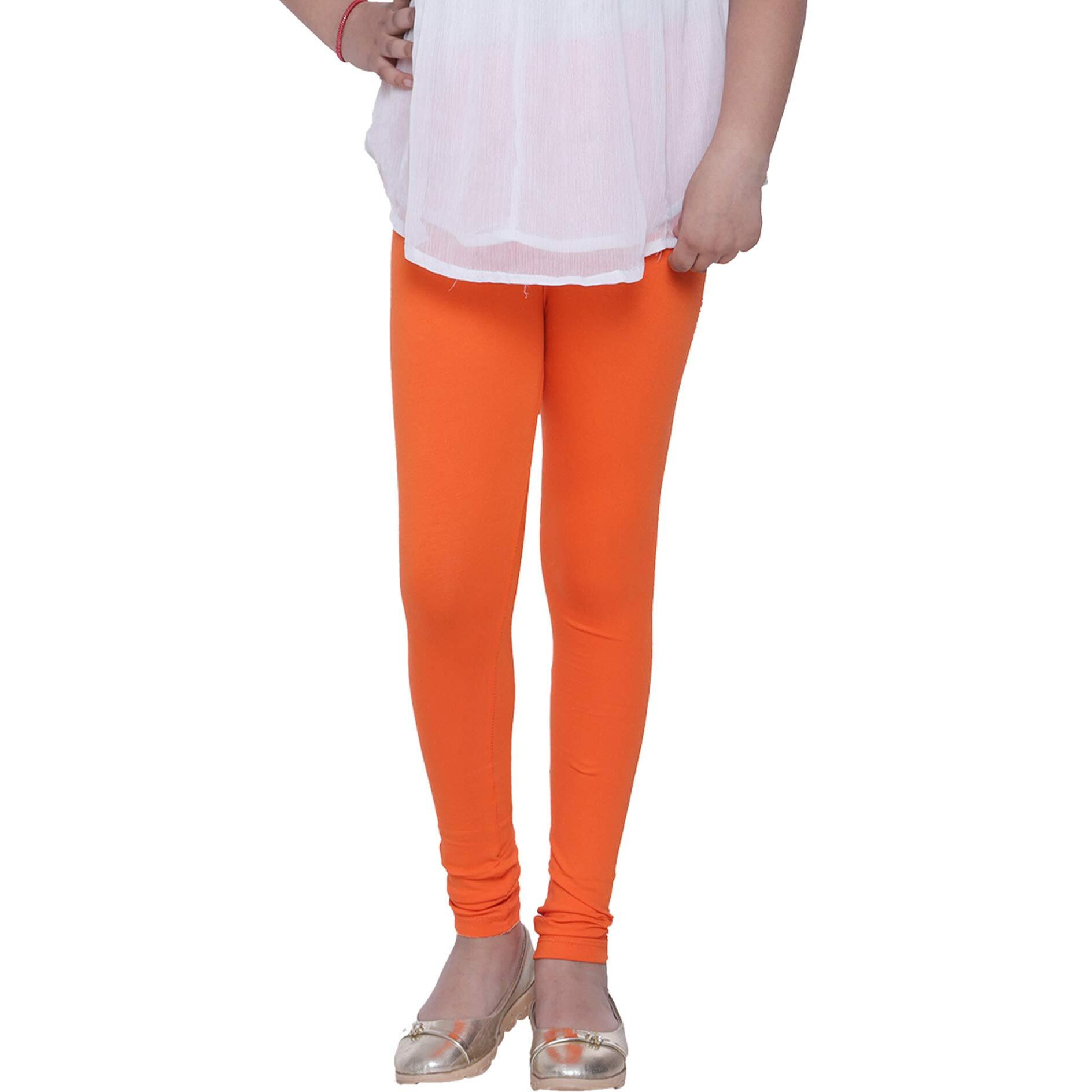 Robinbosky Premium Girls Orange Leggings(6-12 Months(16), Orange)