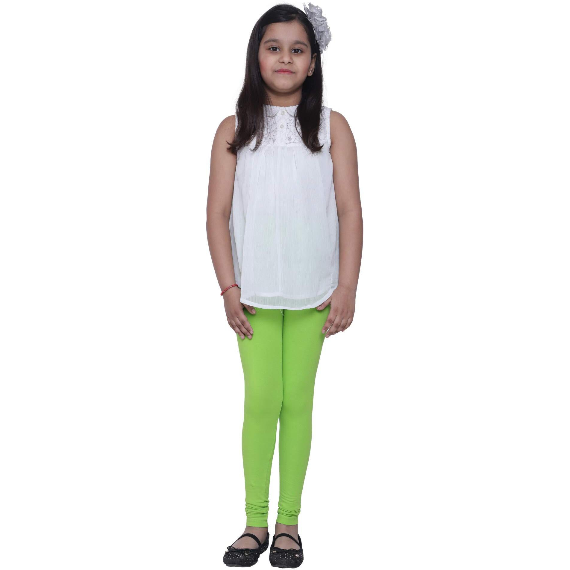 Robinbosky Premium Girls Green Leggings(12-18 Months(18), GREENFLASH)